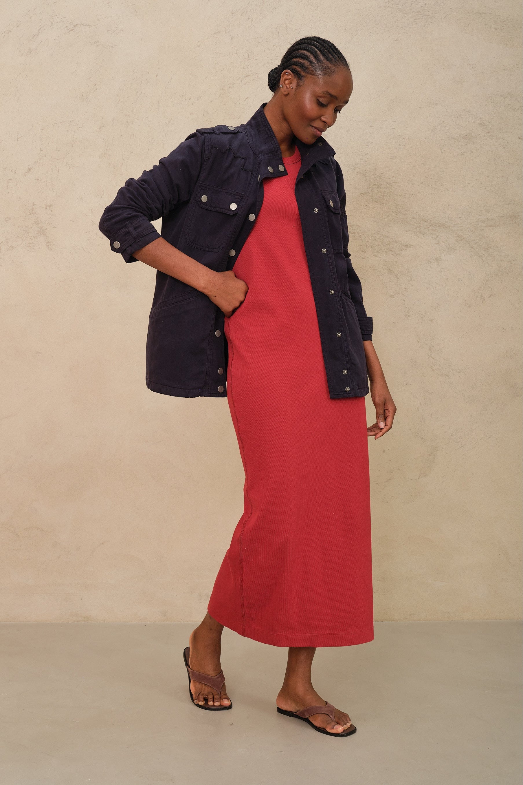 Izzy Jersey Dress - Burgundy