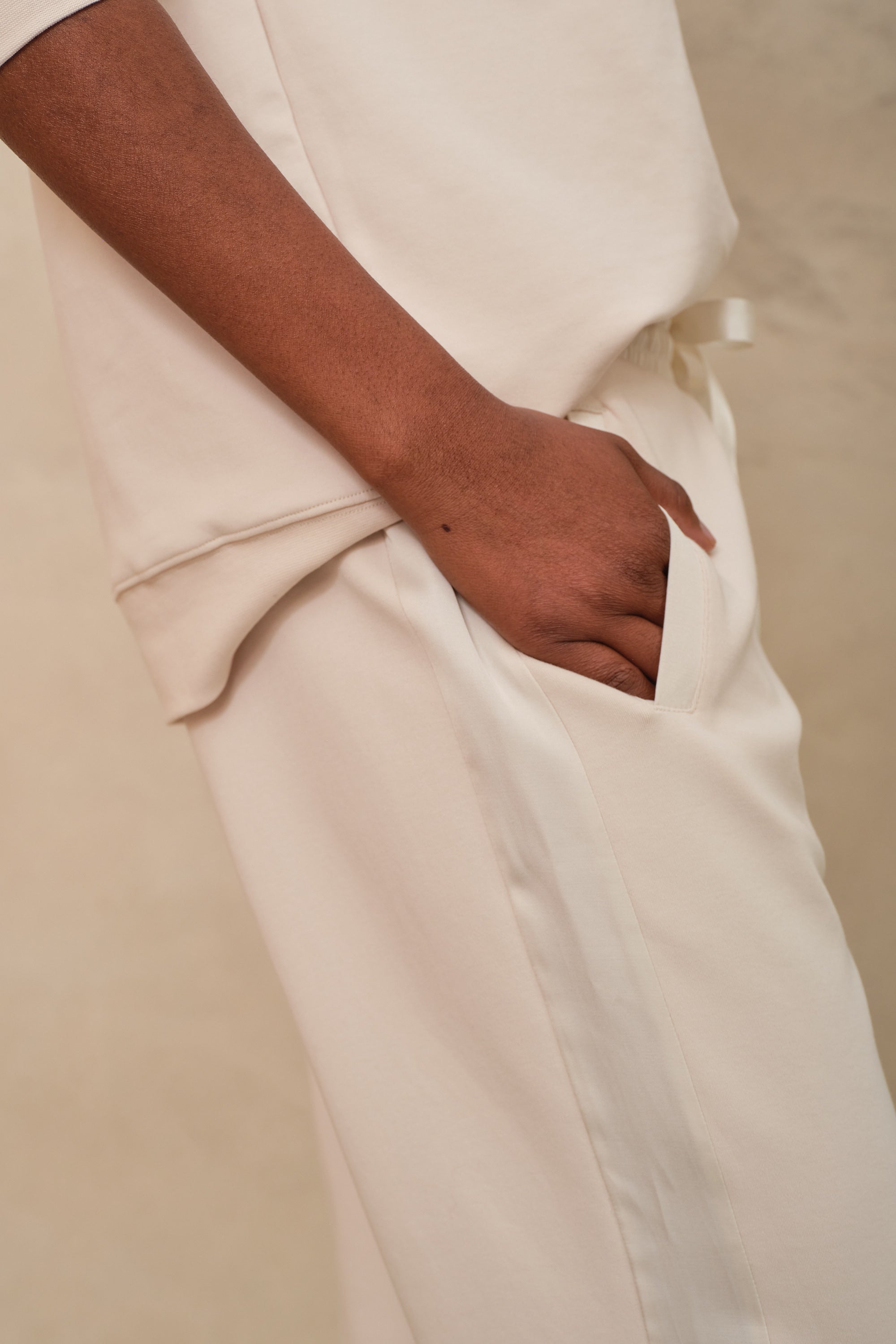 Perfect Side Stripe Joggers - Vanilla
