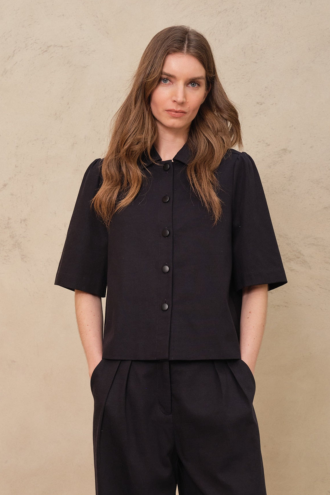 Alba Short Sleeve Blazer - Navy