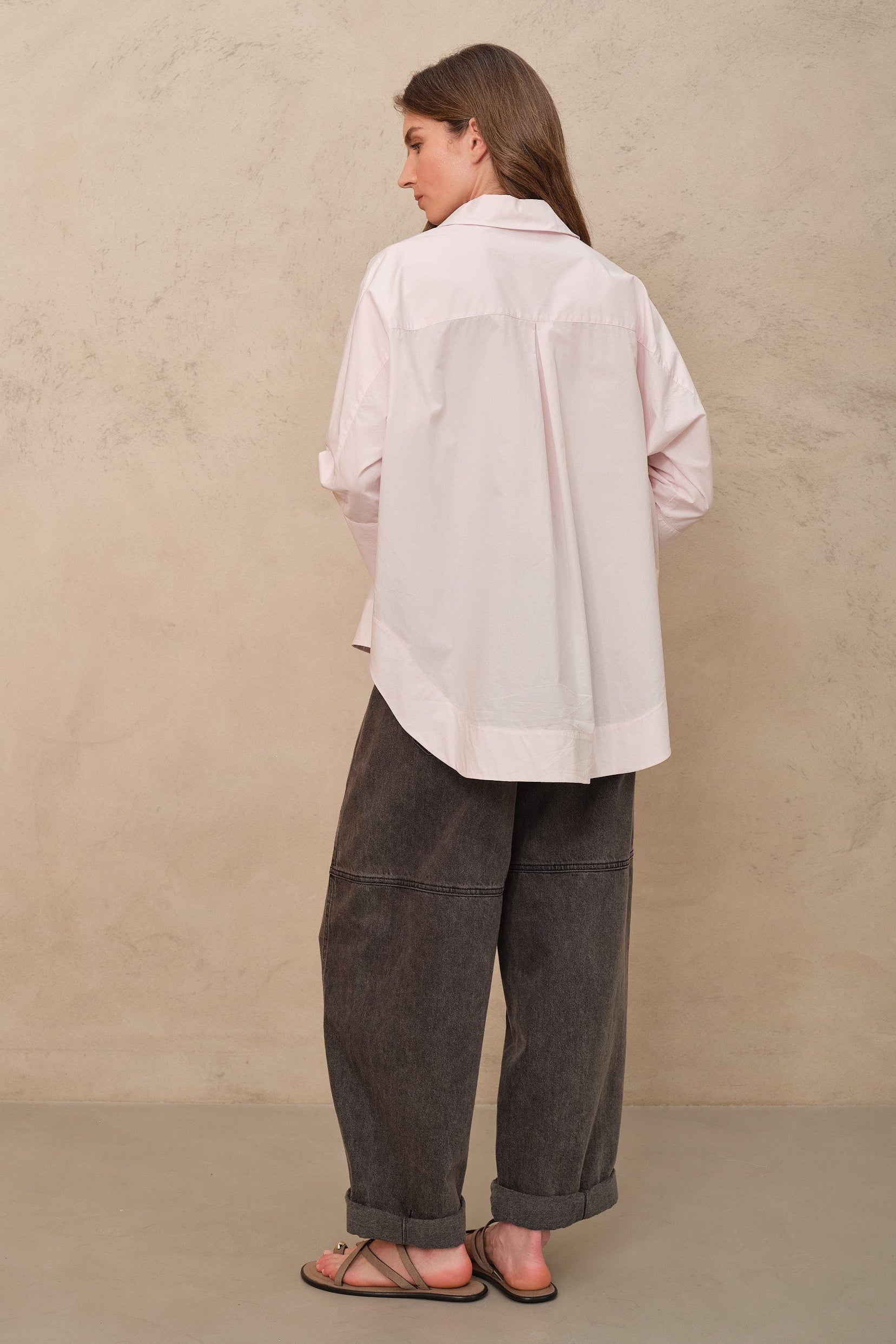 Olivia Oversized Poplin Shirt - Pink