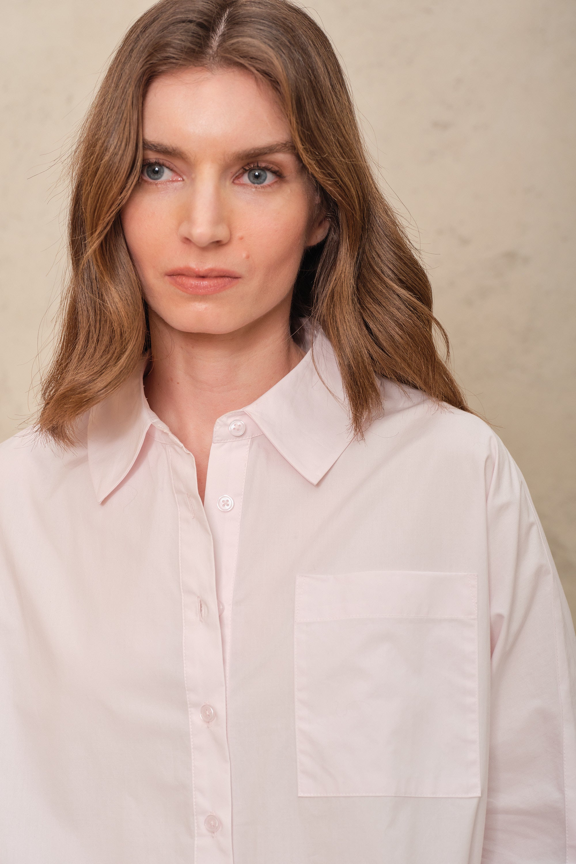 Olivia Oversized Poplin Shirt - Pink
