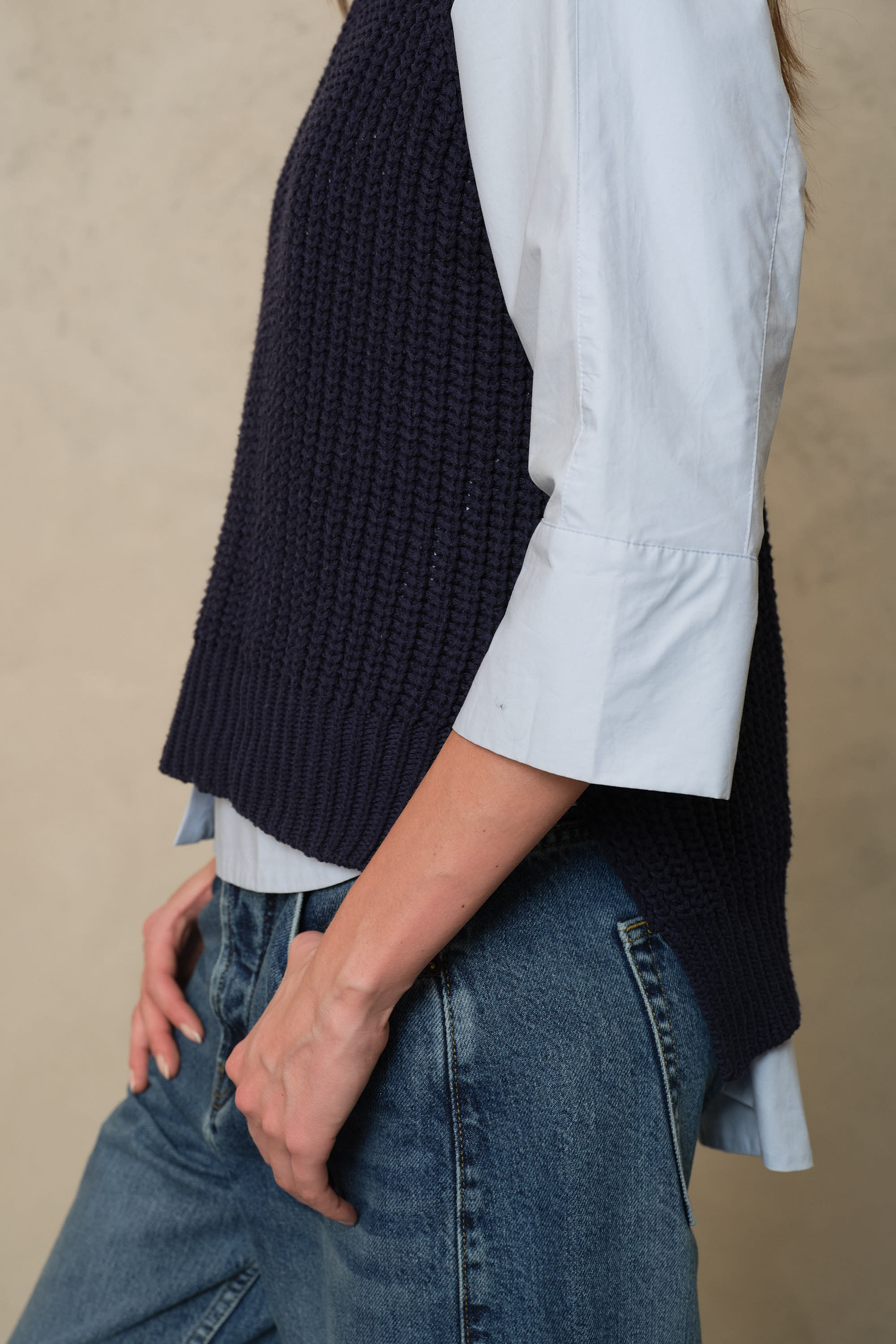 Rebecca Ribbed Tank Top - Navy