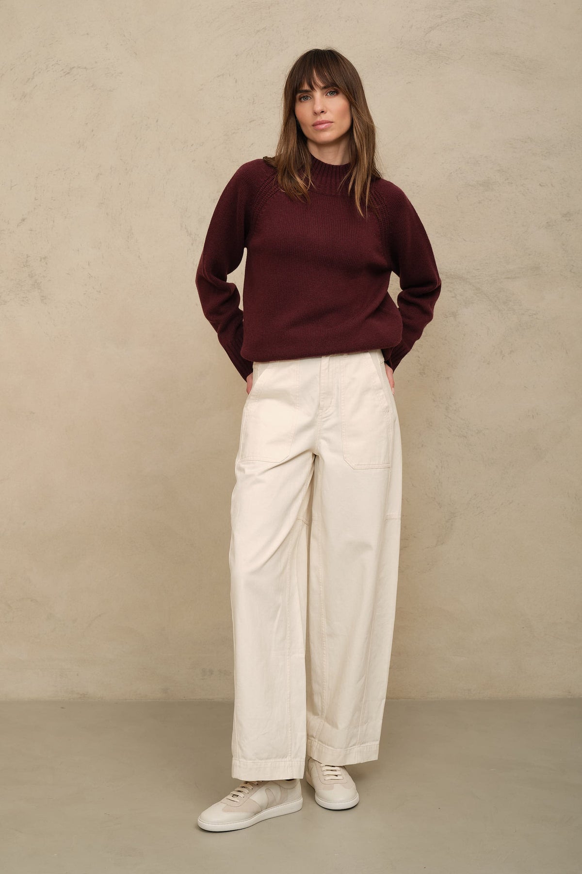 Billie Barrel Leg Trousers - Ecru