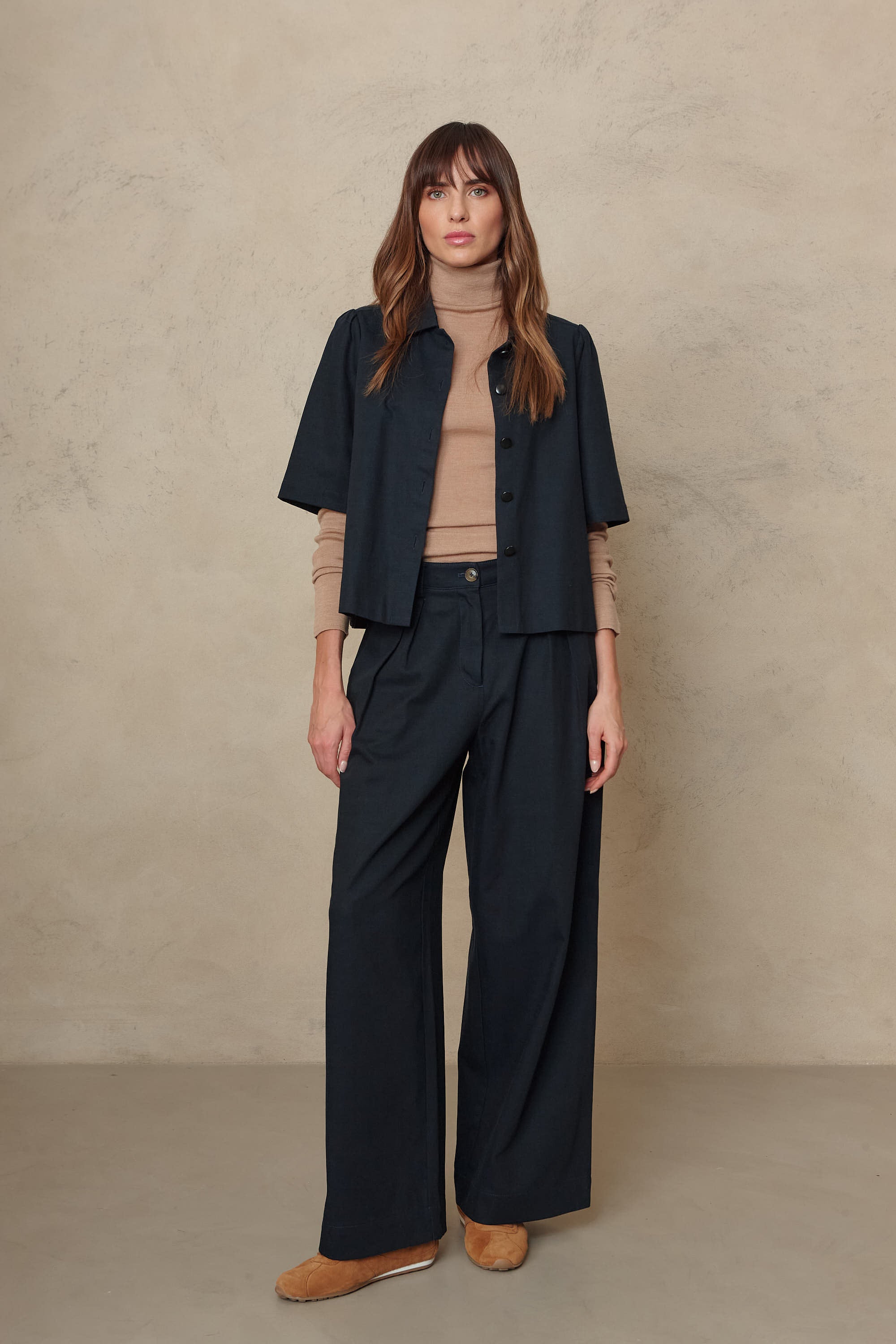 Alba Short Sleeve Blazer - Navy
