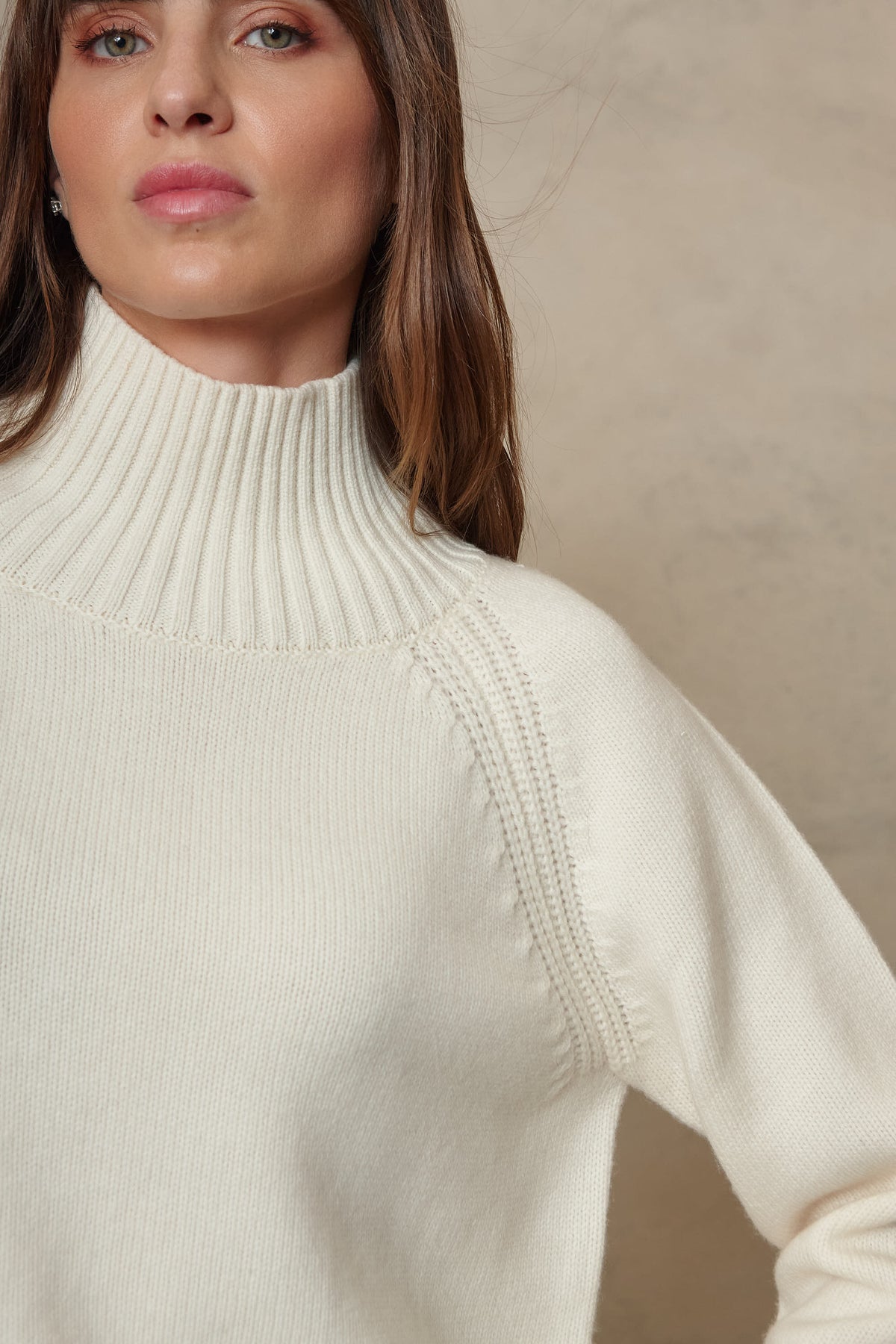 Bea funnel neck jumper in ecru