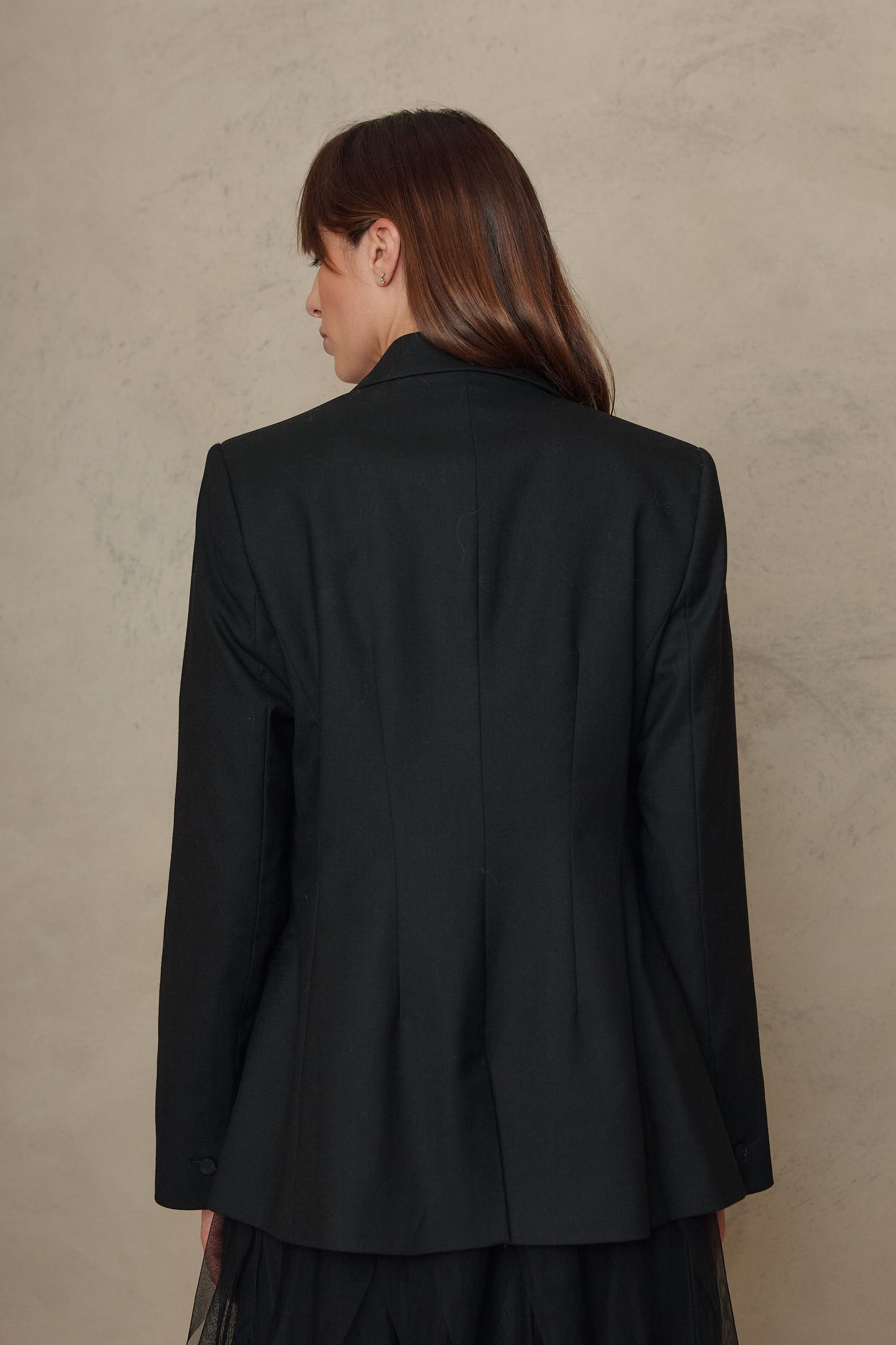 Josephine Wool Blend Blazer - Black