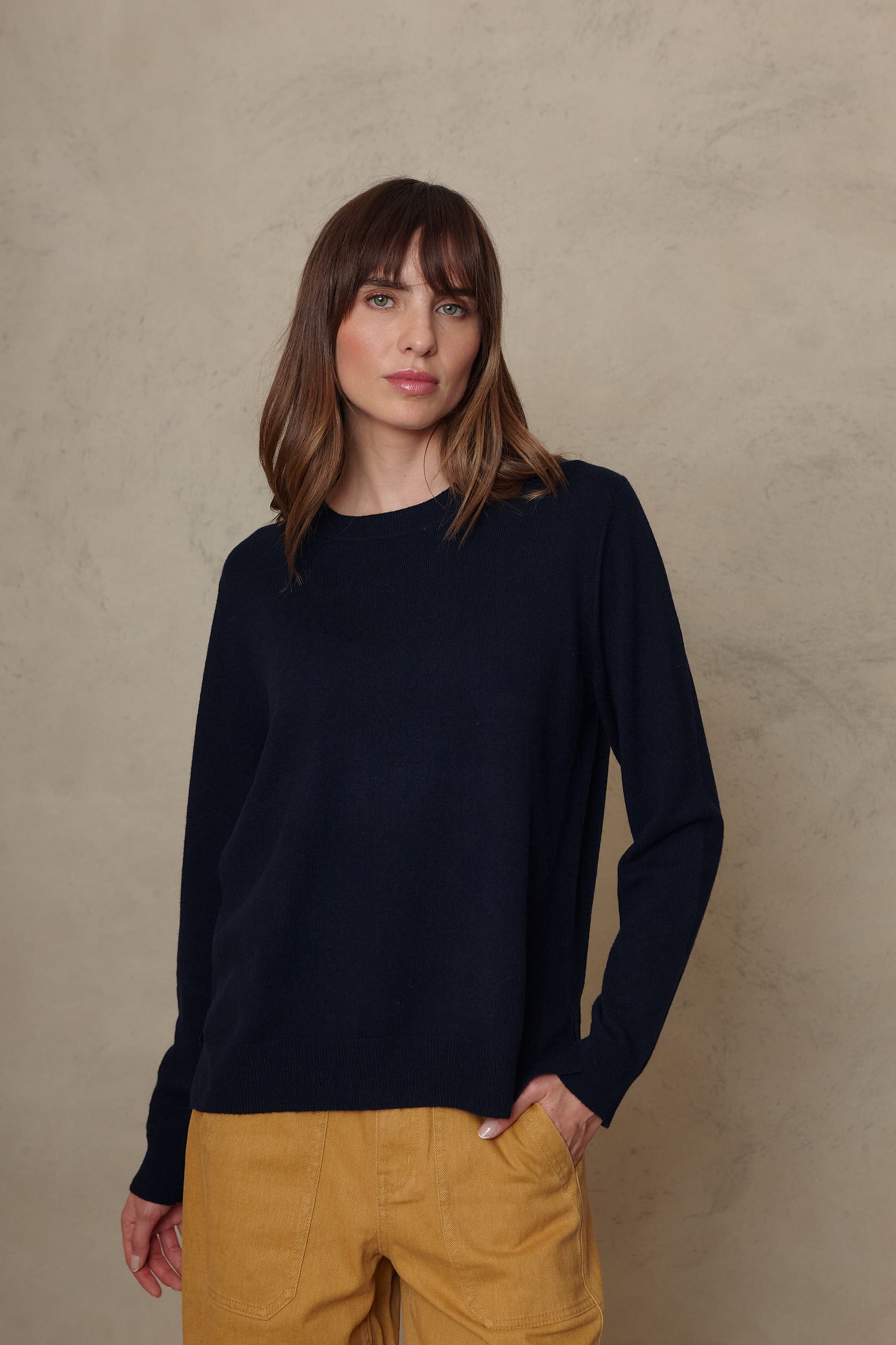 Alex Cashmere Blend Jumper - Navy