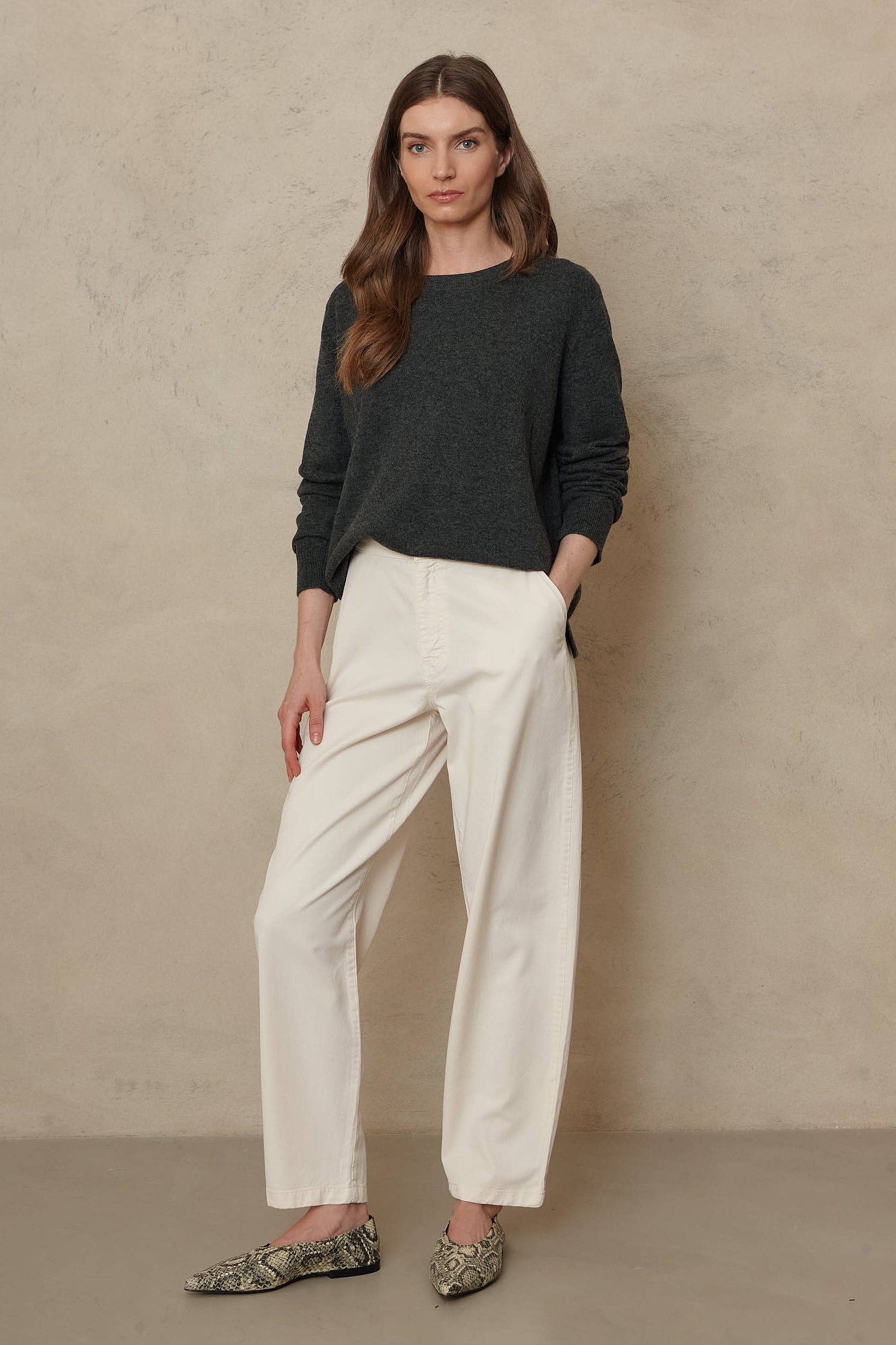 Alex Cashmere Blend Jumper - Charcoal