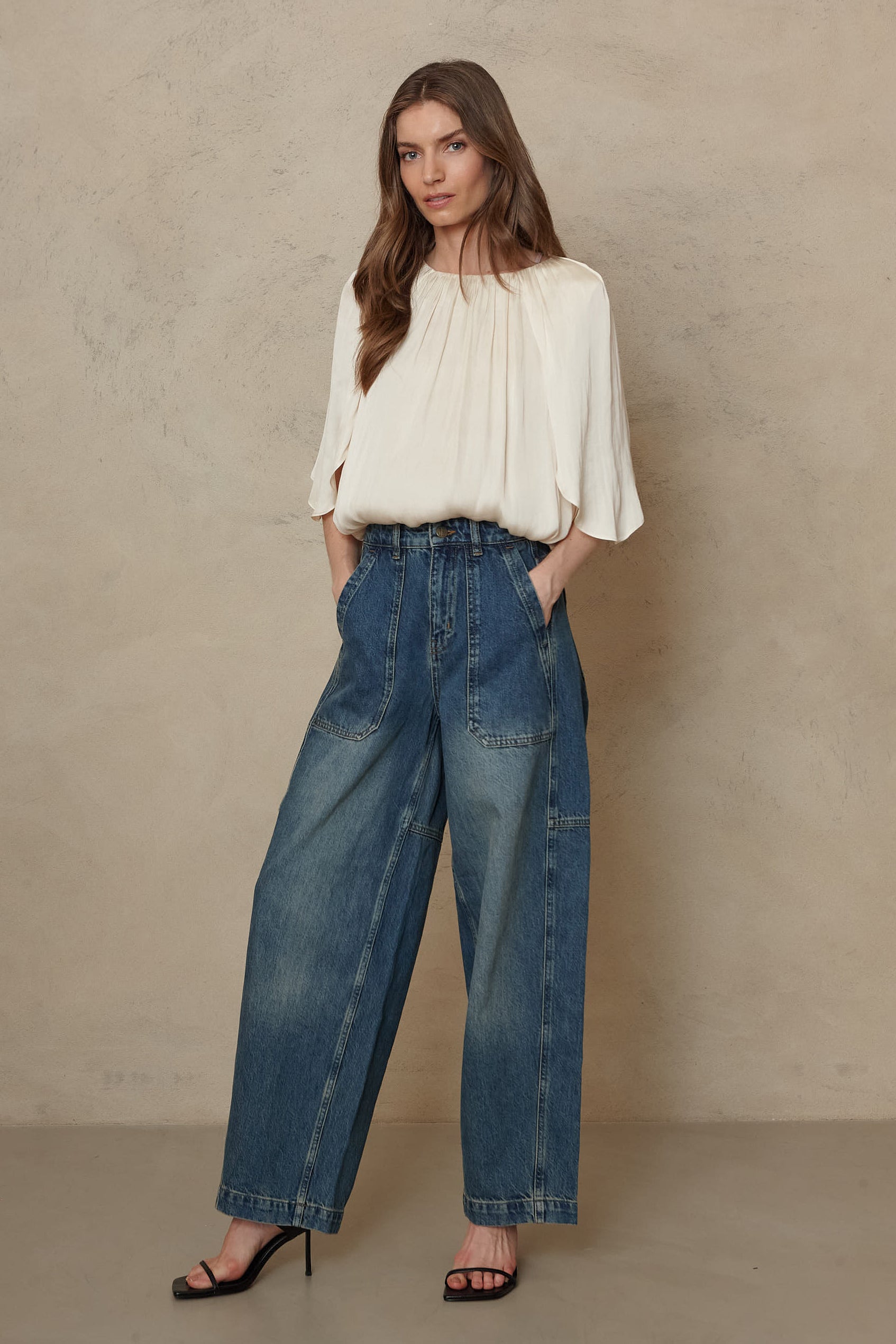 Sylvie Draped Blouse - Ivory