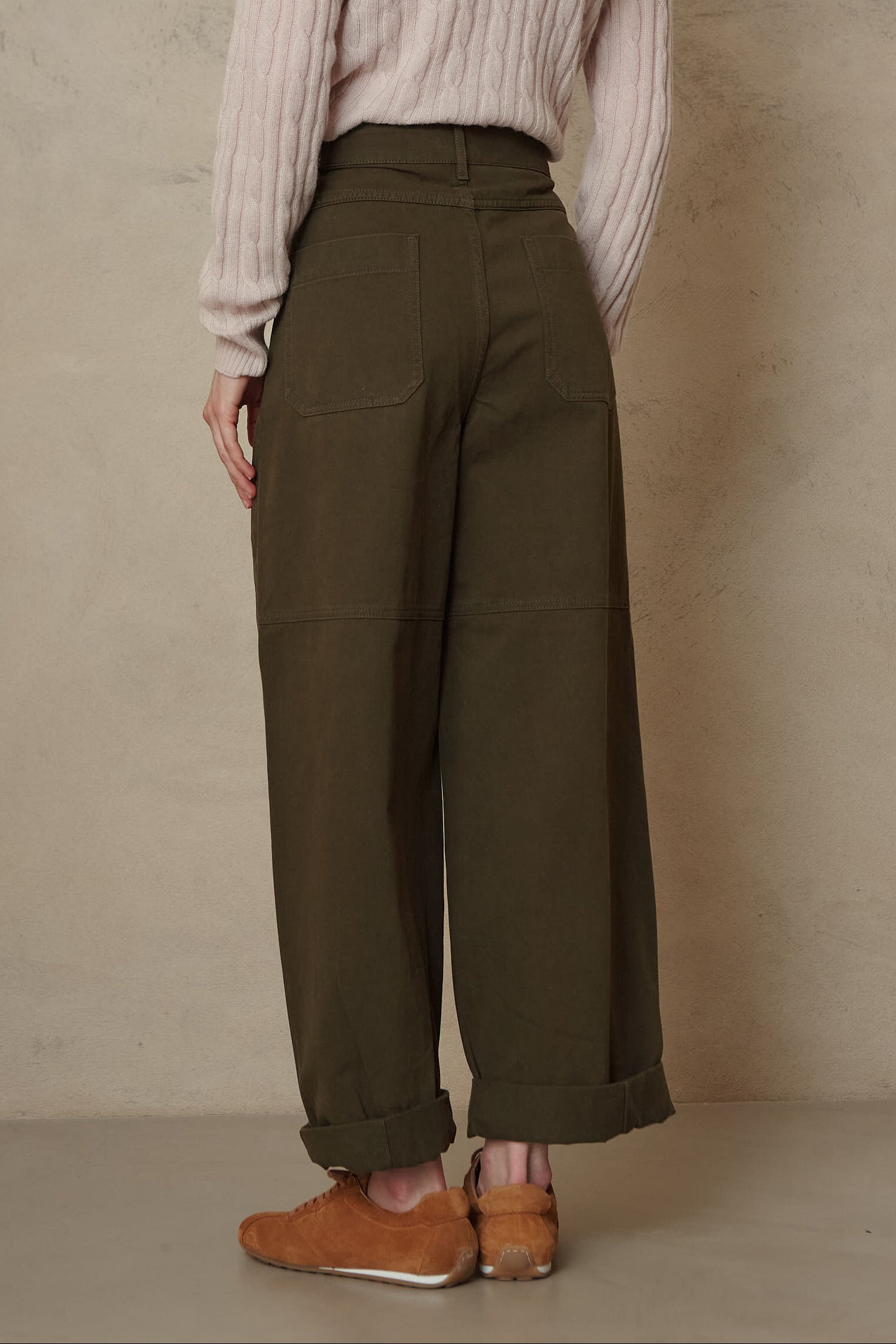 Billie Barrel Leg Trousers - Olive