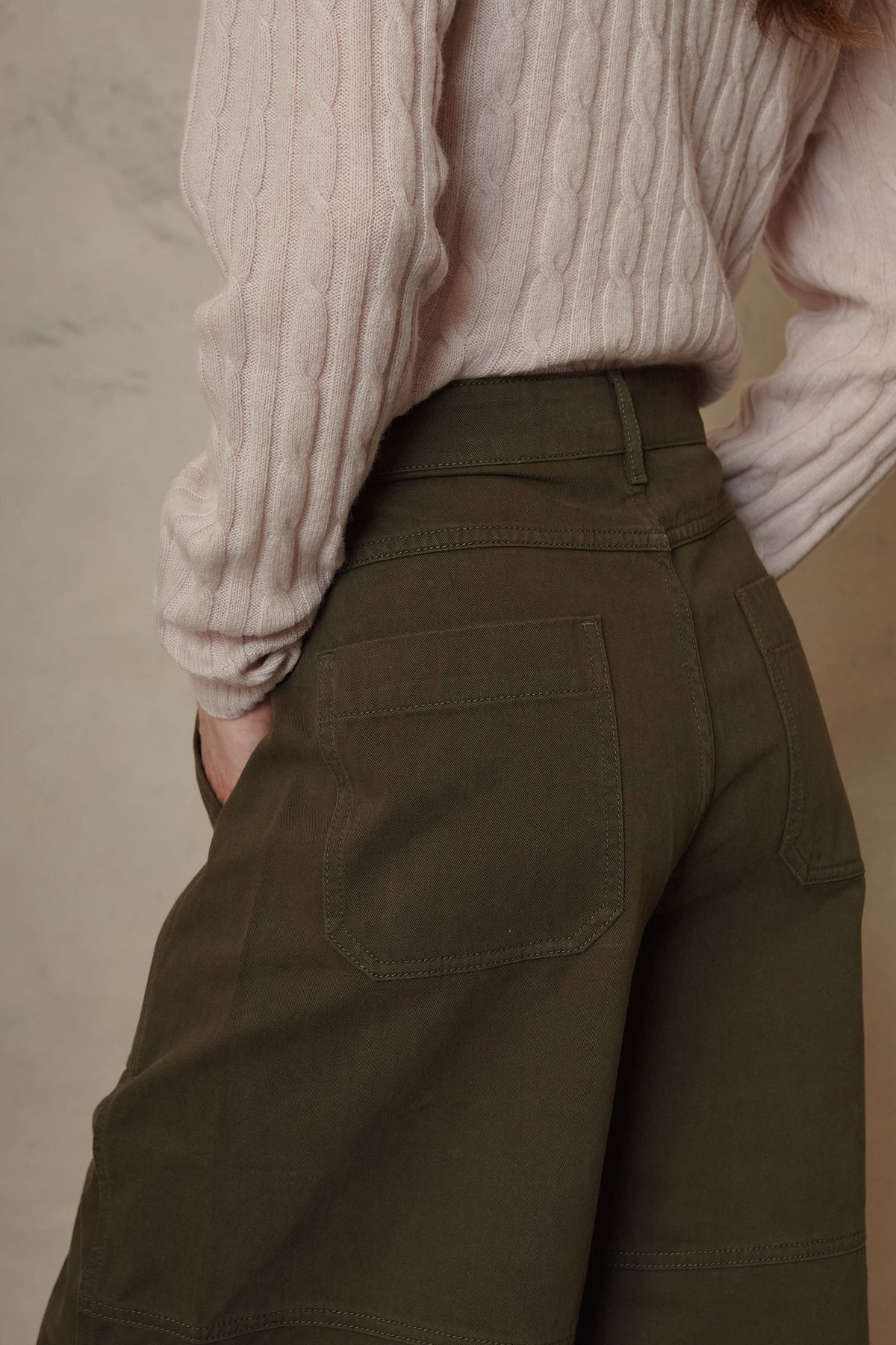 Billie Barrel Leg Trousers - Olive