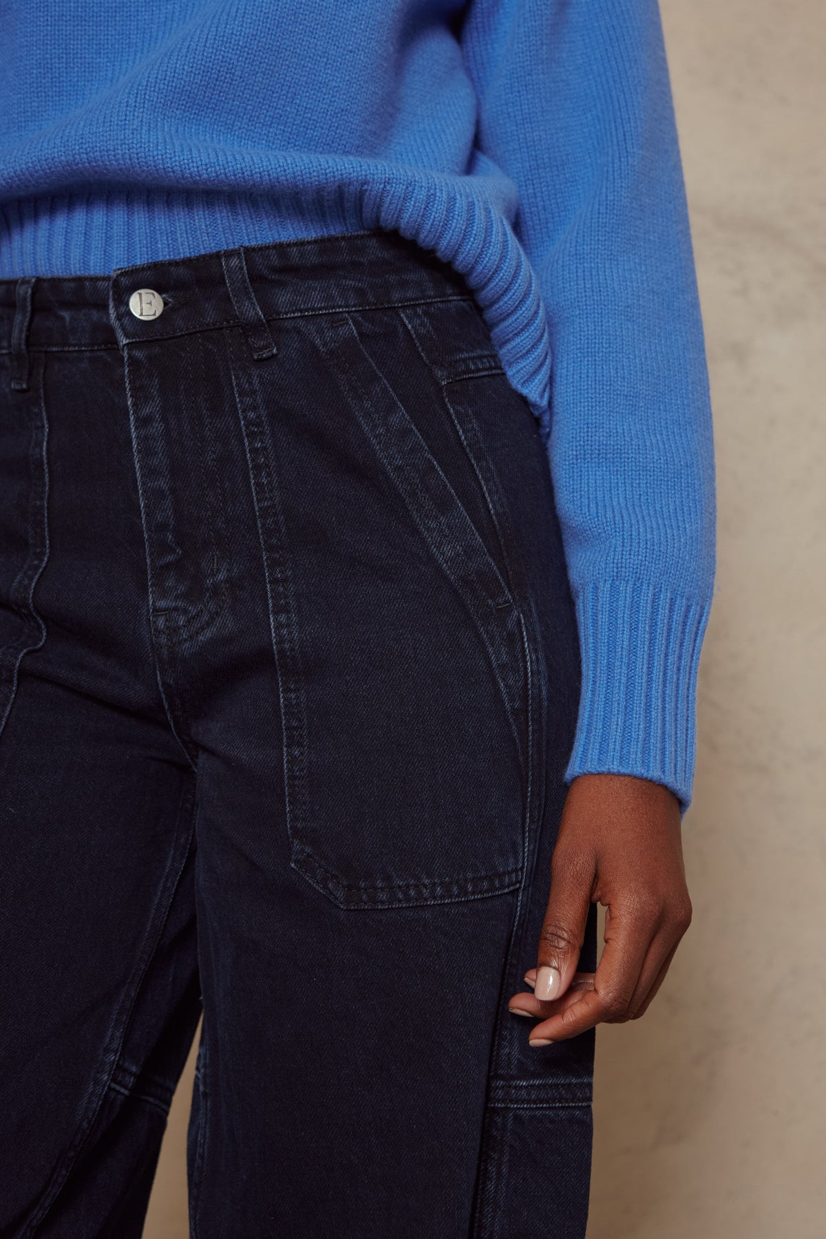 Billie Barrel Leg Jeans - Blue Black
