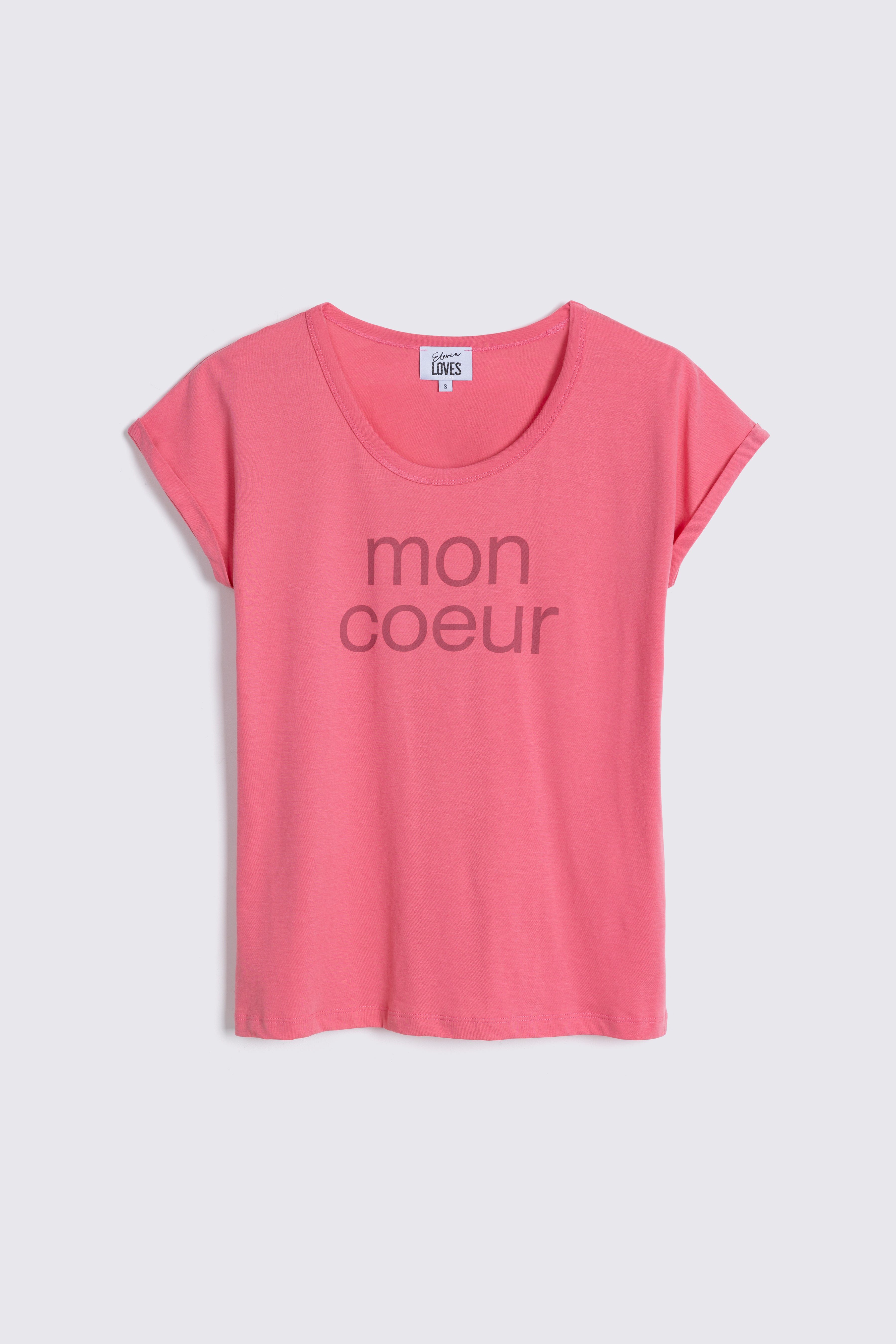 Mon Coeur Roll Sleeve T-Shirt Pink