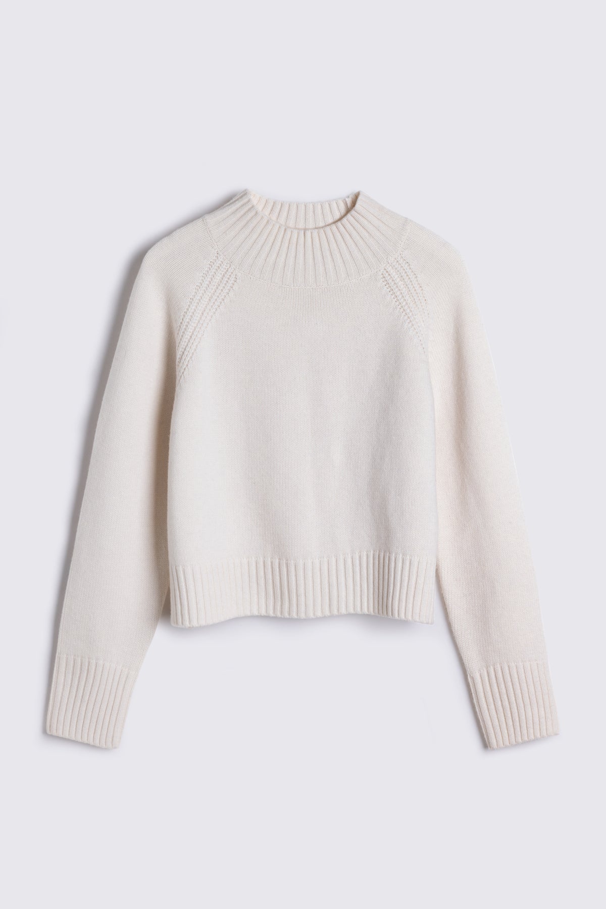 Blythe Funnel Neck Cropped Jumper - Chalk