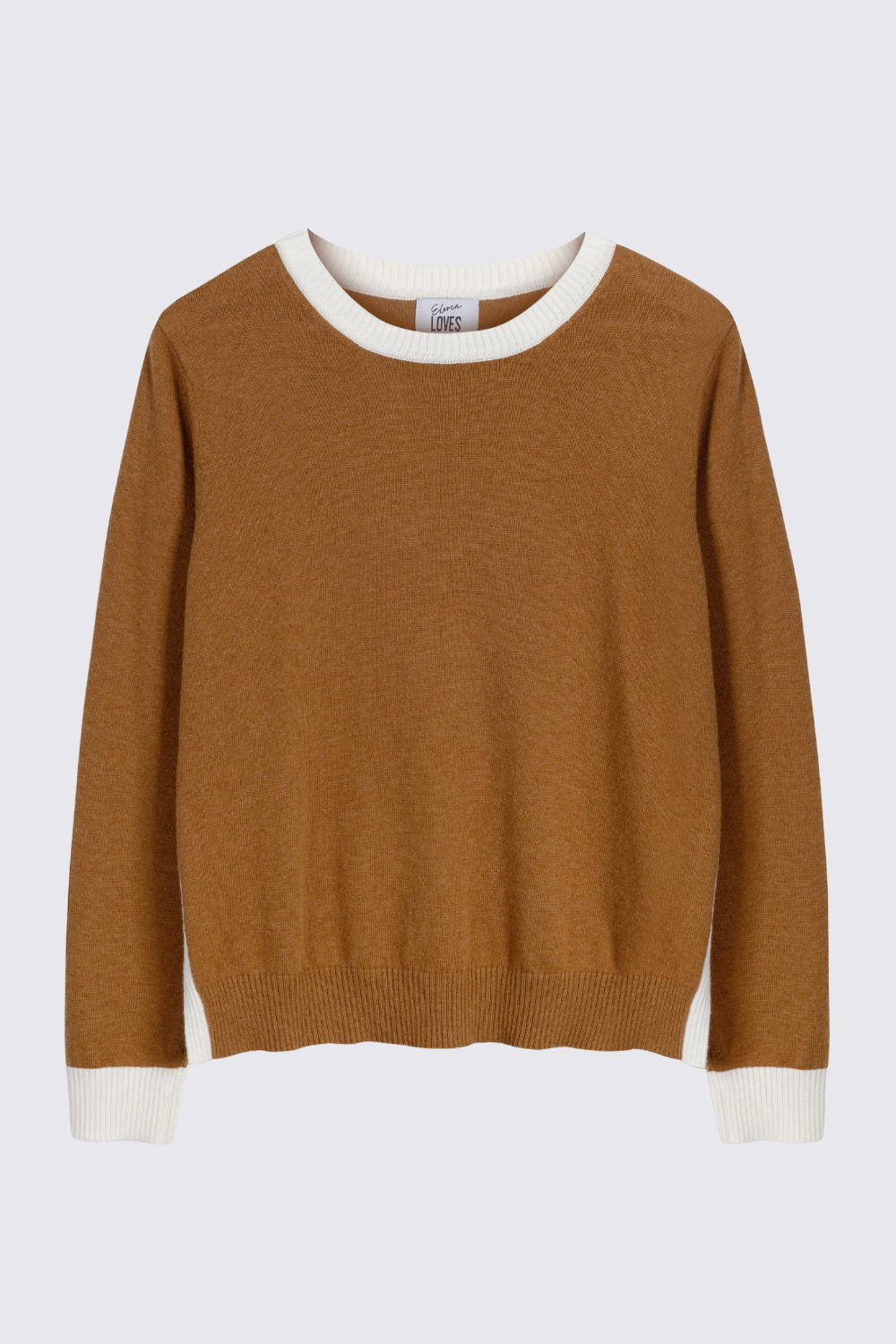 Camille jumper camel and ecru jumper knitted jumper tipped knitted jumper knitwear for women eleven loves ellen loves 11loves
