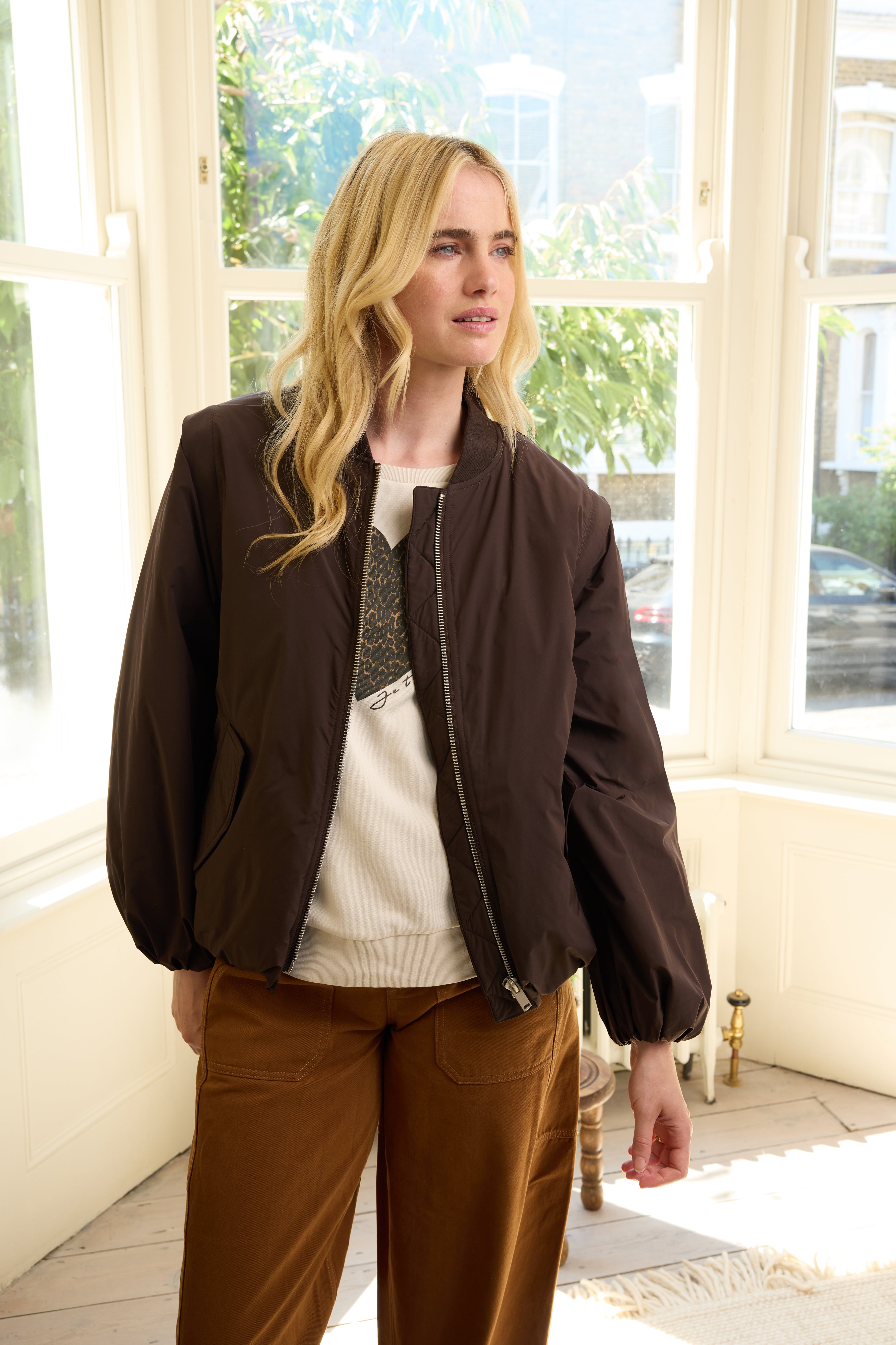 Angelina Bomber Jacket - Chocolate