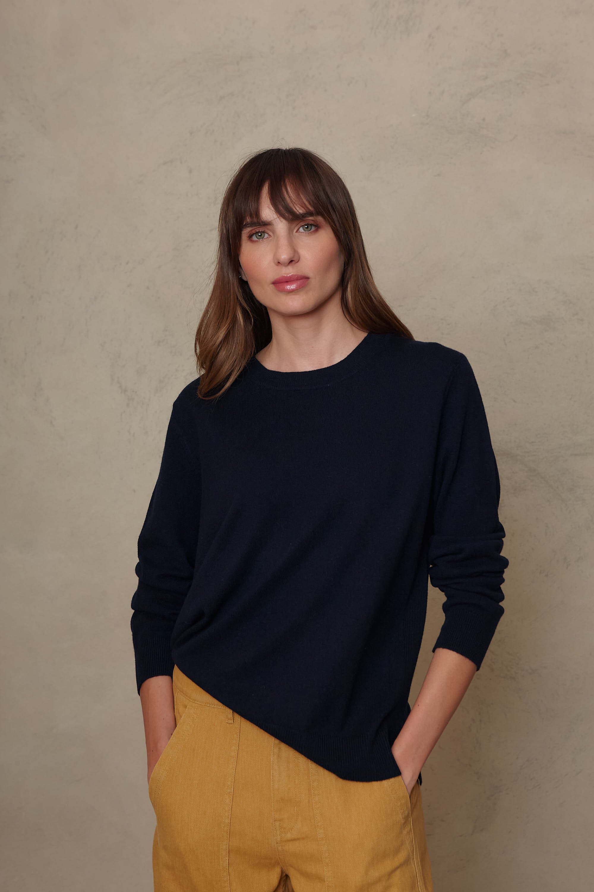 Alex Cashmere Blend Jumper - Navy