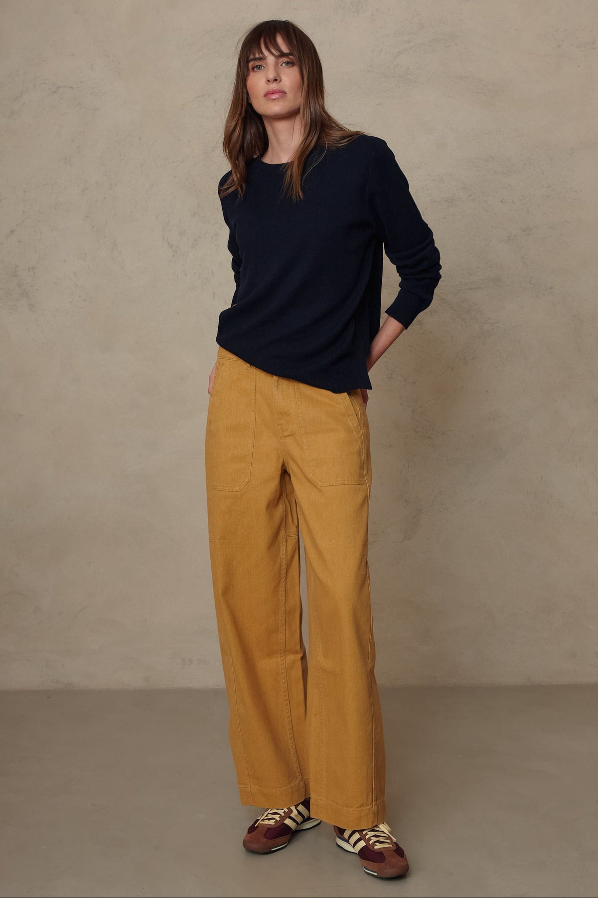 Billie Barrel Leg Trousers - Mustard