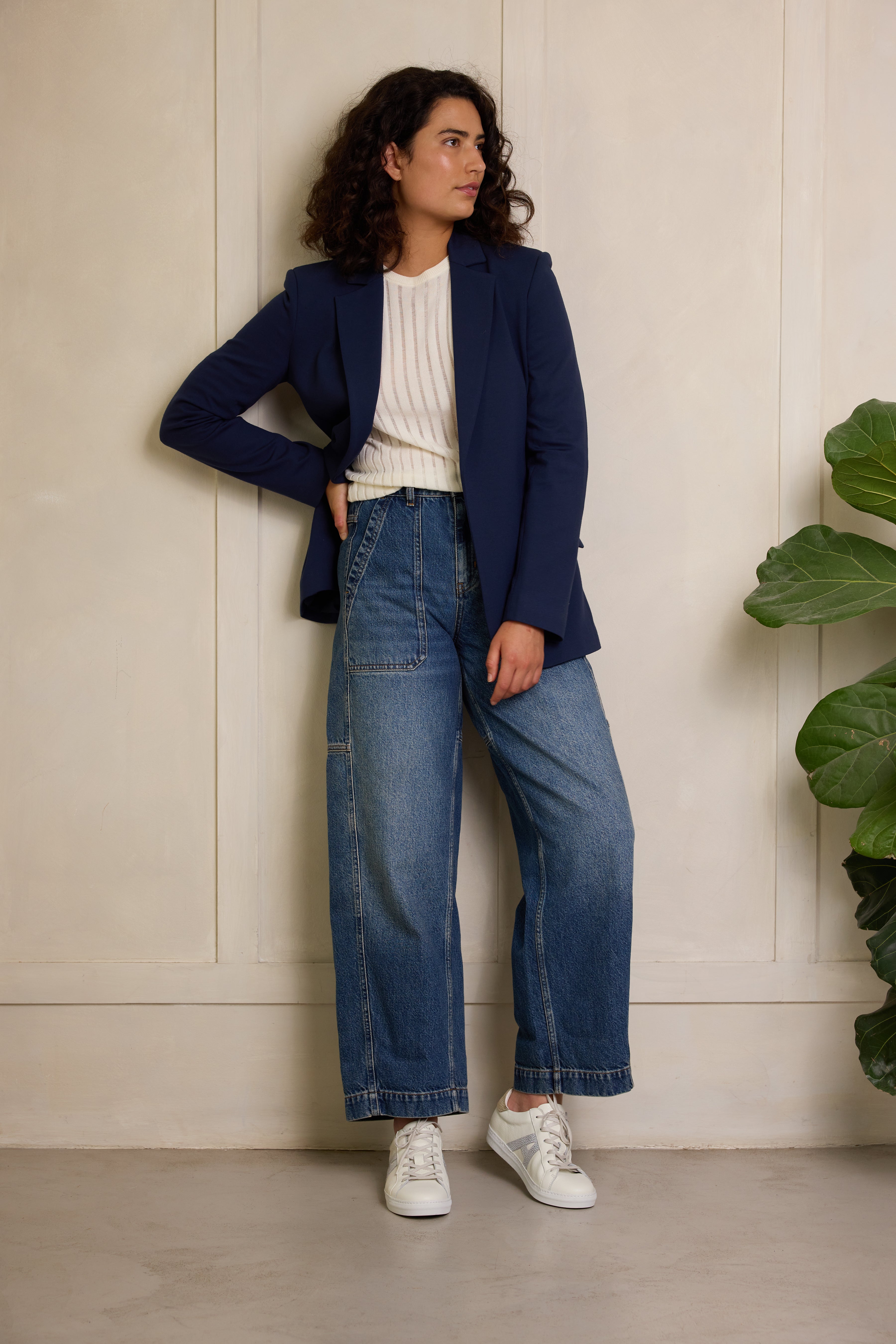 Benedict Jersey Blazer Navy