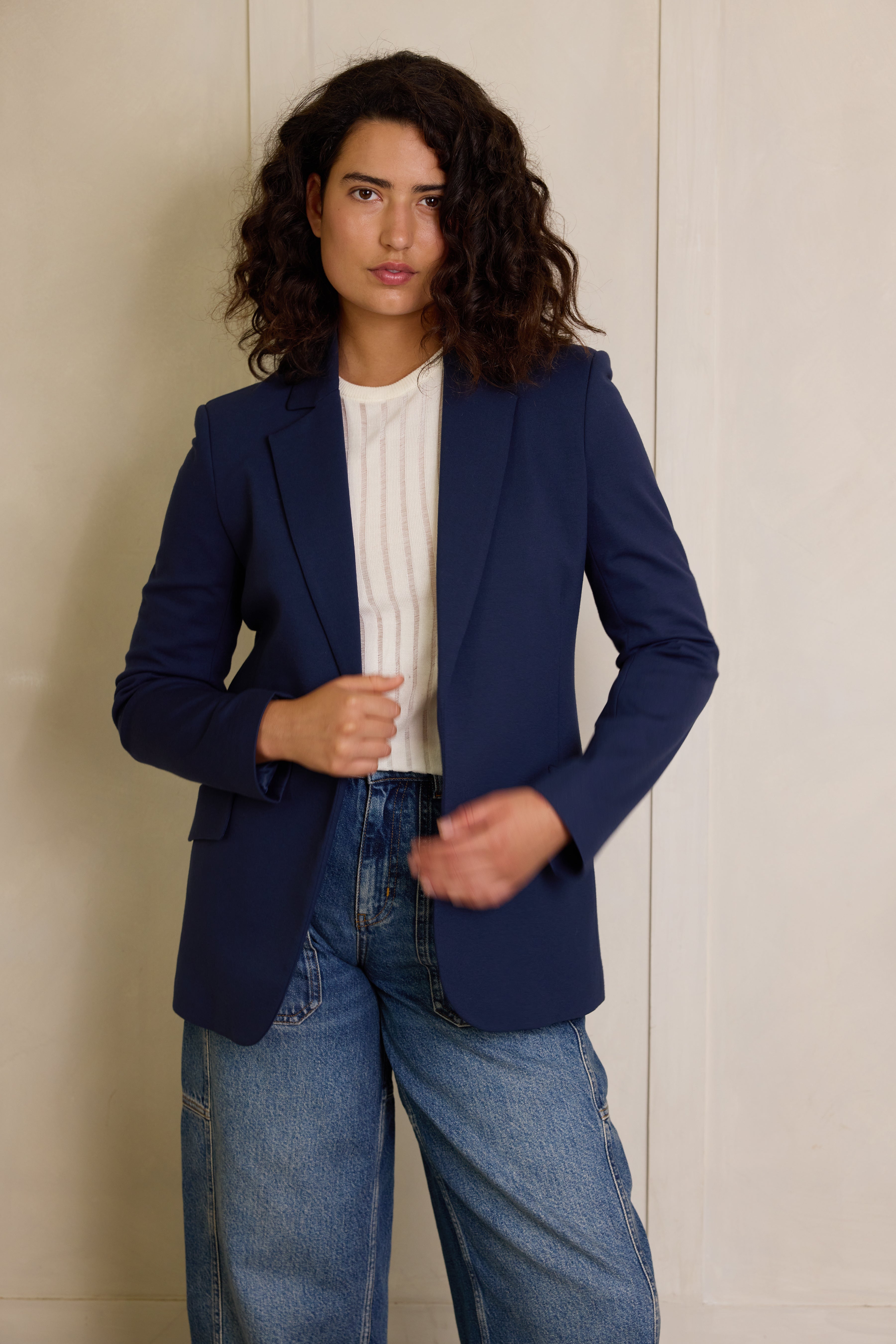 Benedict Jersey Blazer Navy