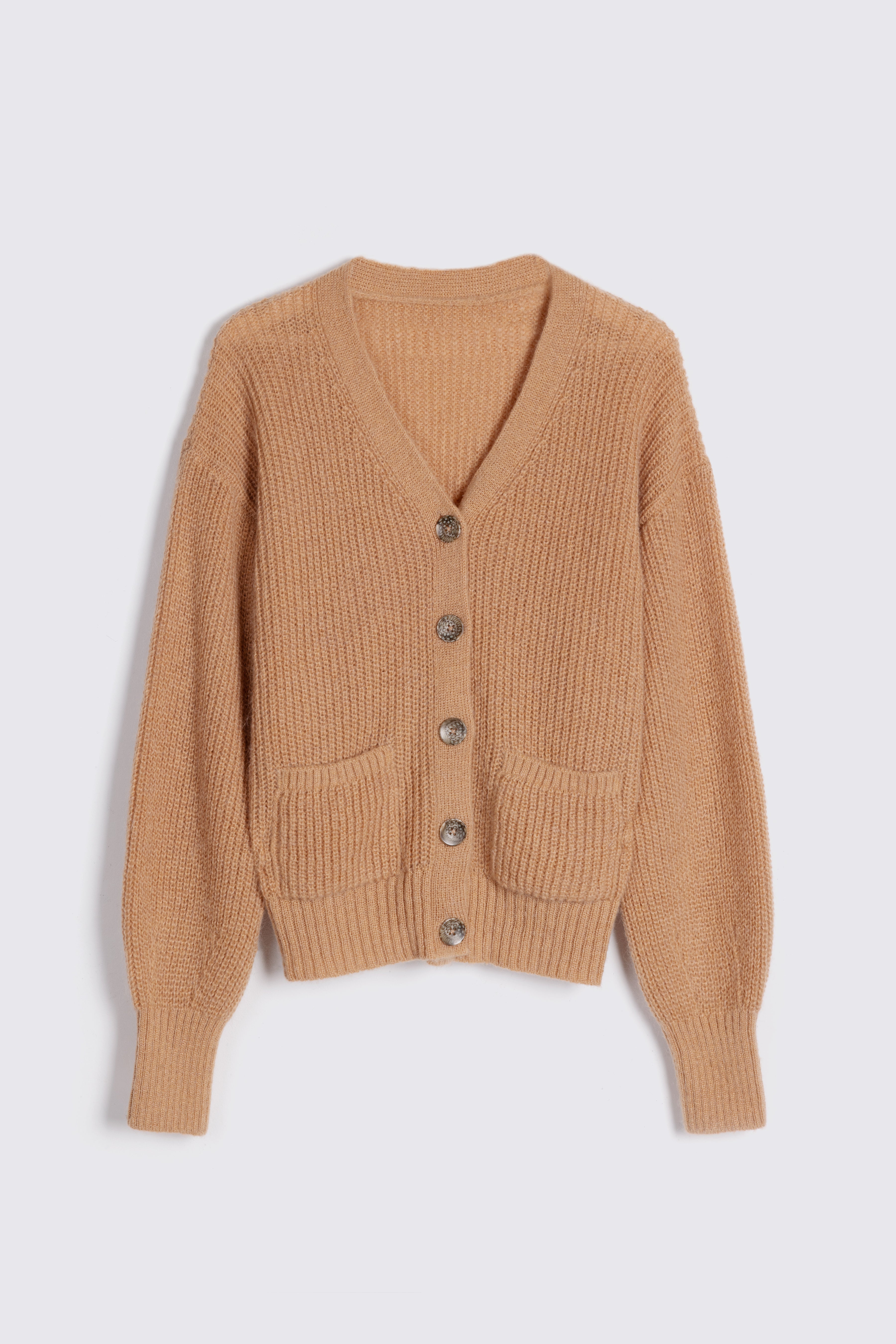 Betty Balloon Sleeve Cardigan - Camel