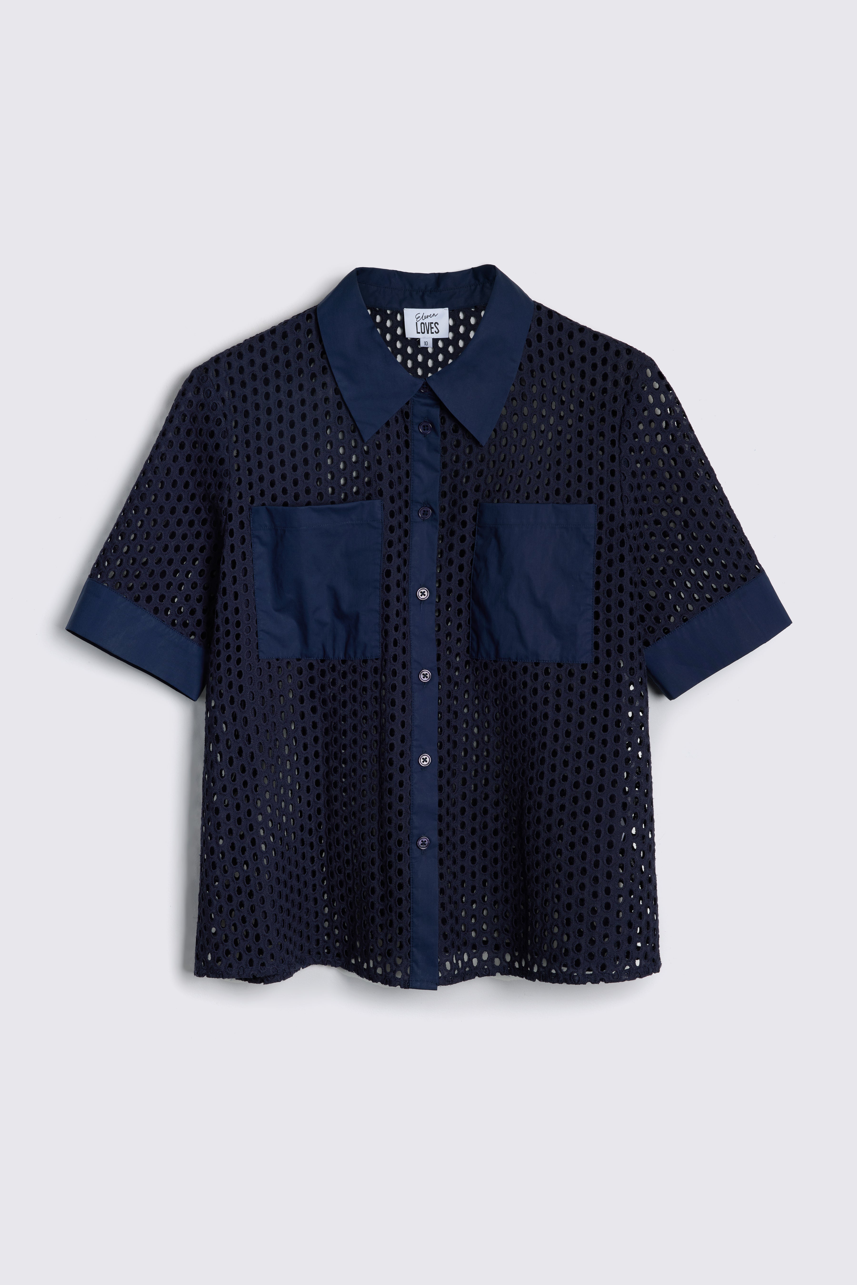 Blake Broderie Shirt - Navy