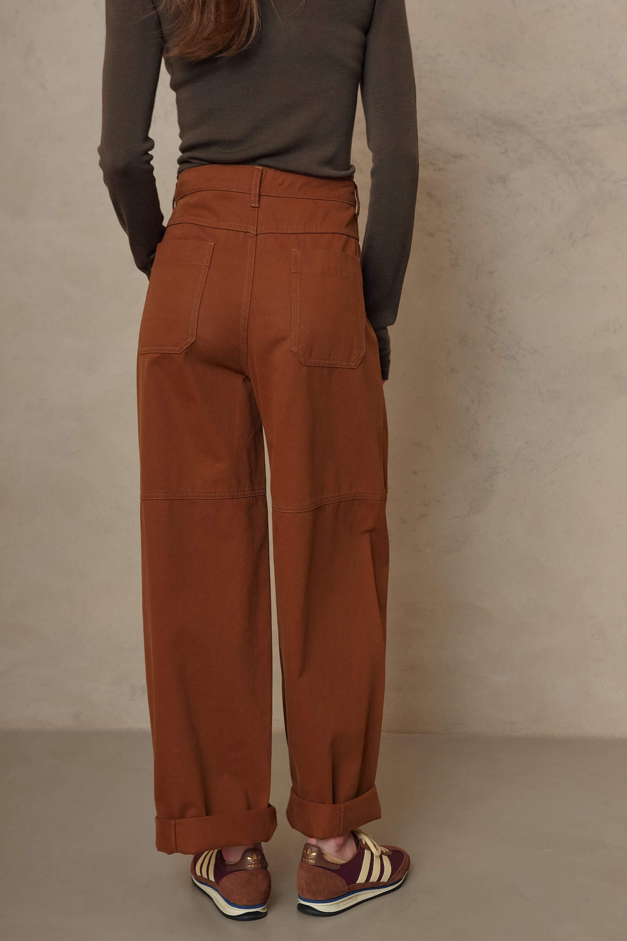 Billie Barrel Leg Trousers - Camel