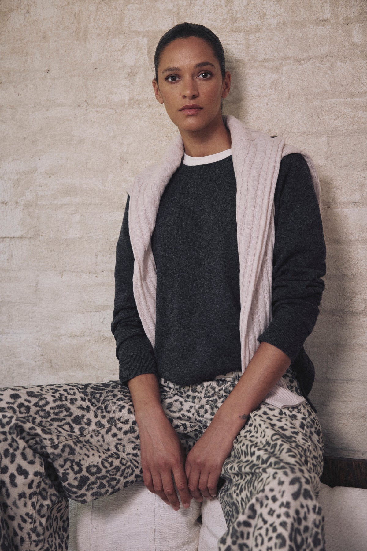 Alex Cashmere Blend Jumper - Charcoal