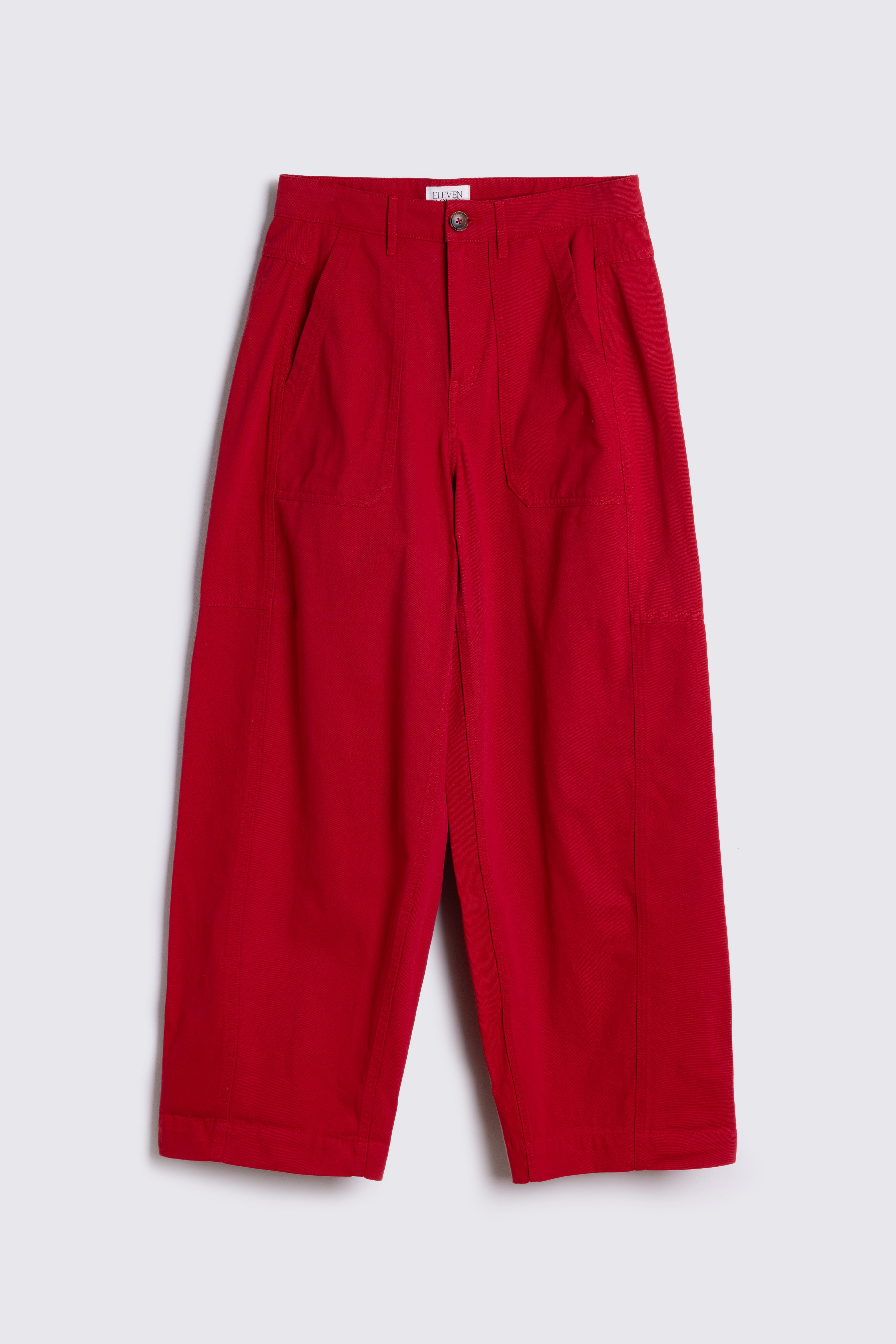 Billie Barrel Leg Trousers - Red