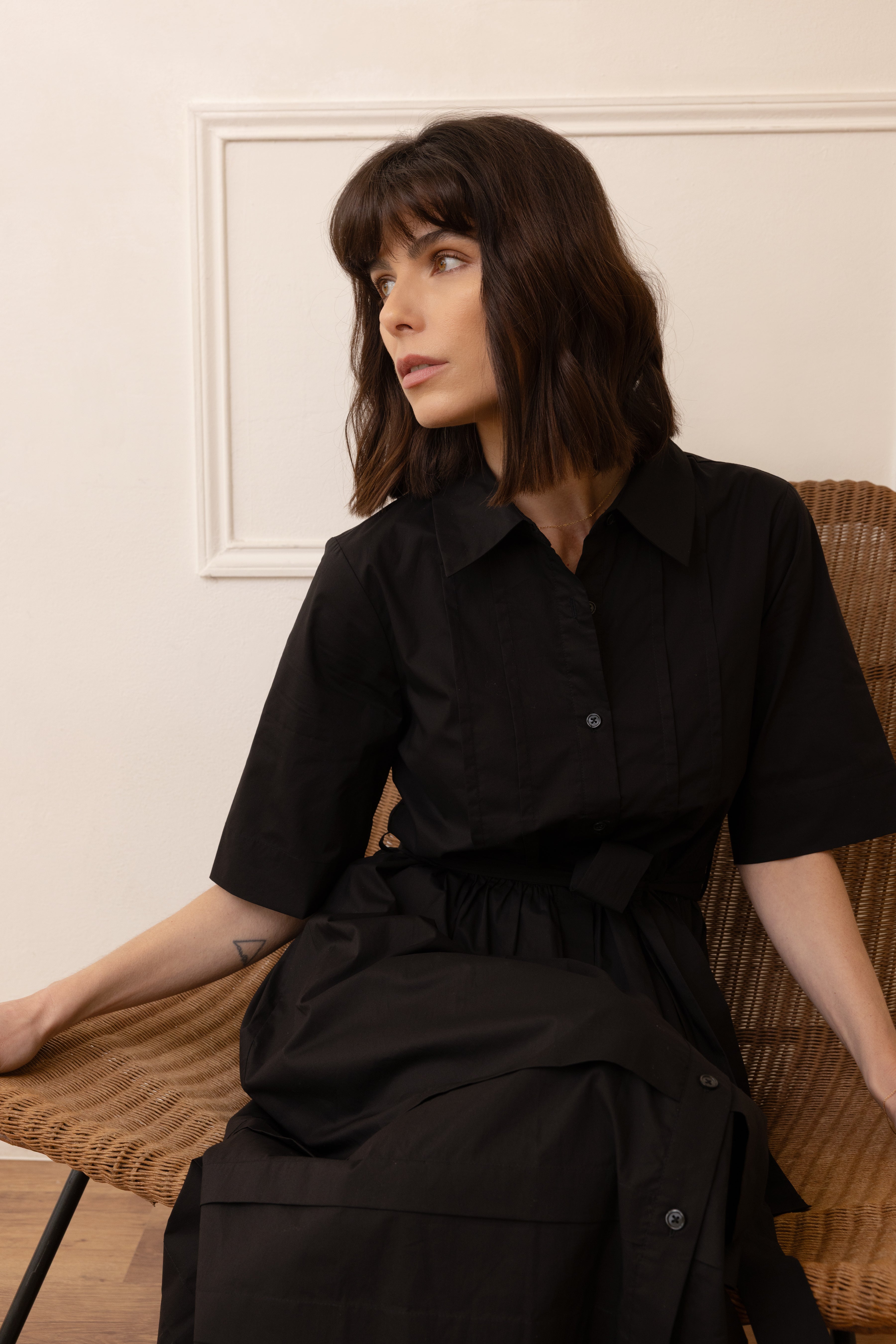 Paulina Shirt Dress - Black - Eleven Loves