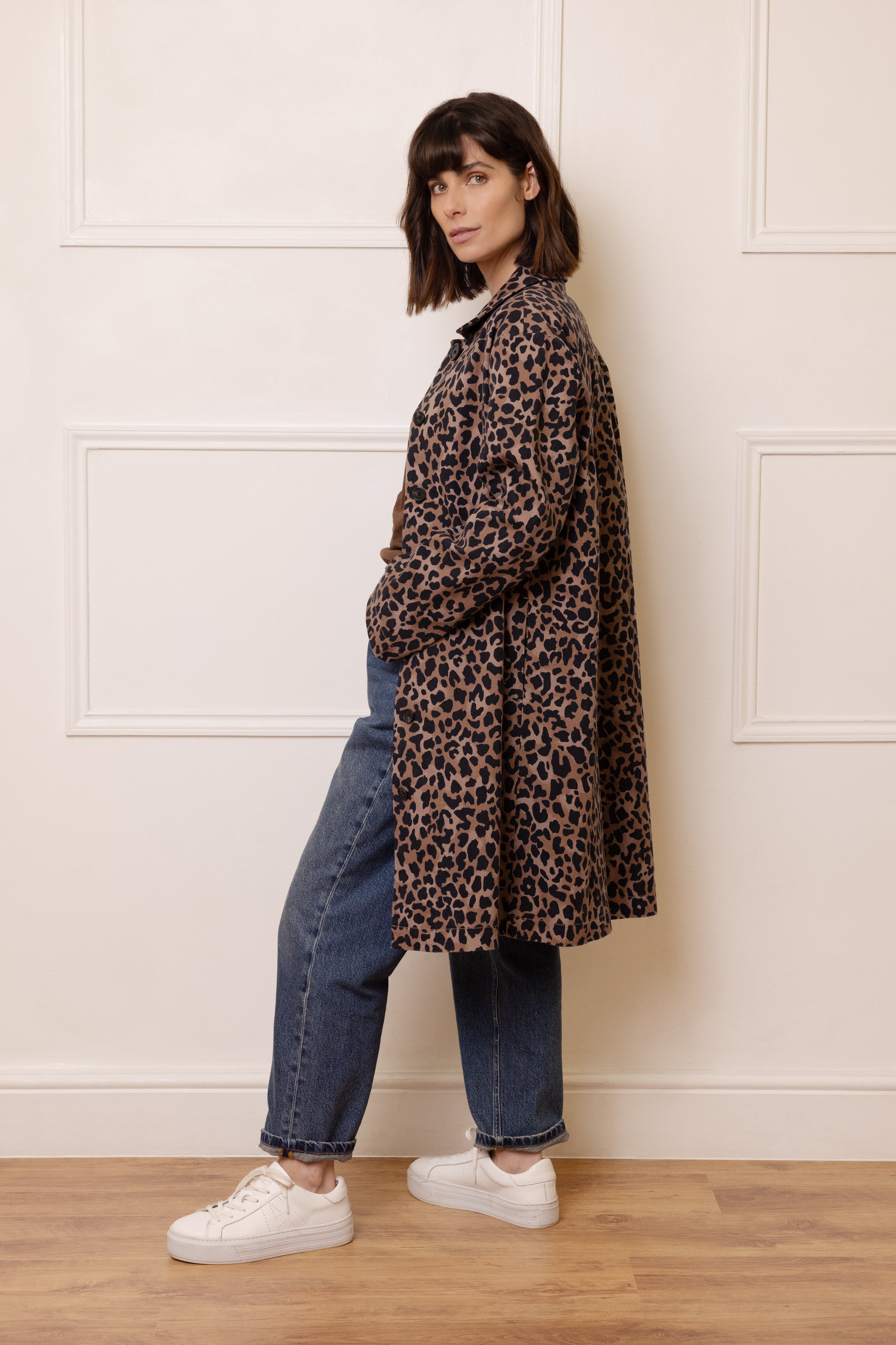 Laurie Leopard Duster Coat - Chocolate - Eleven Loves