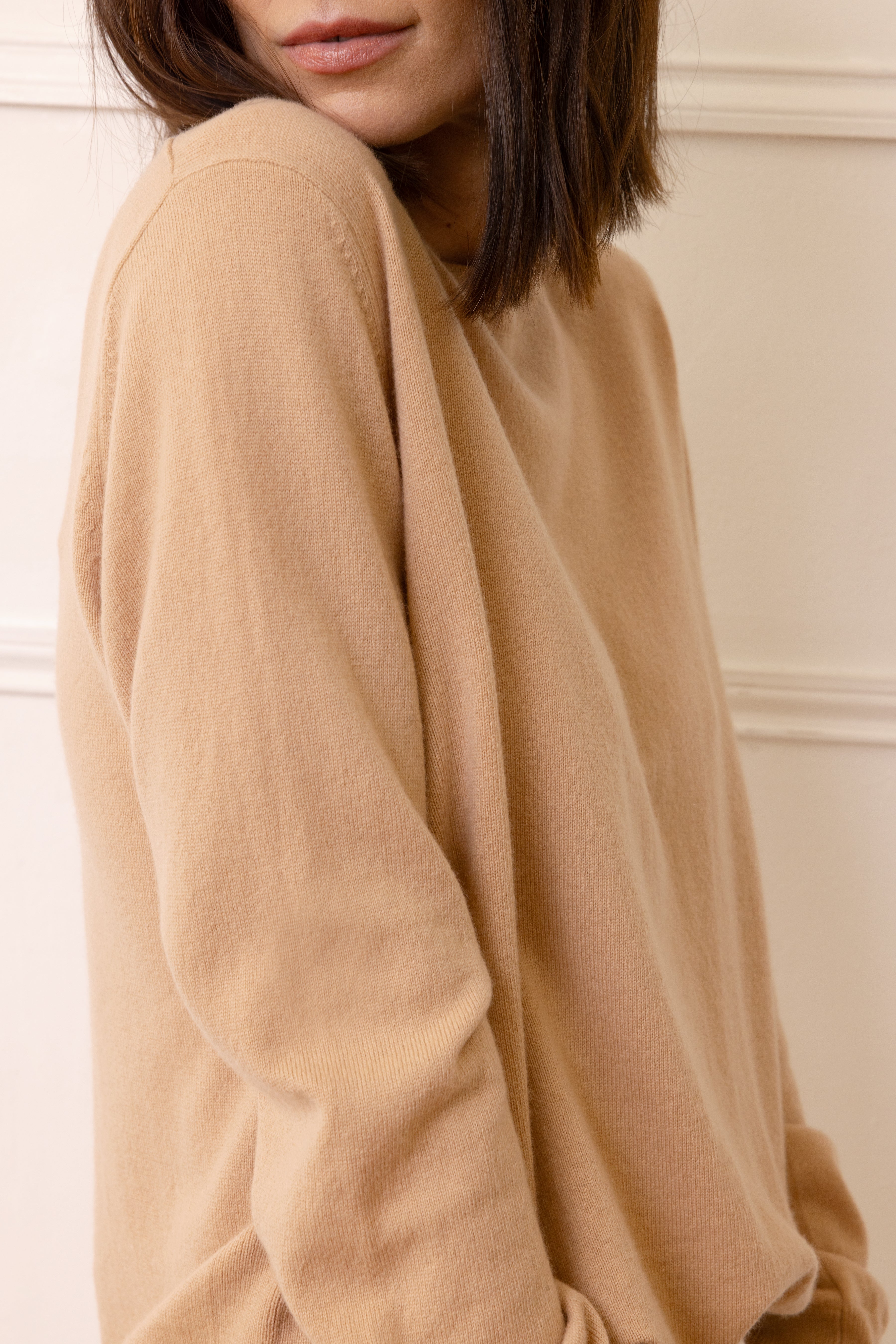 Alex Cashmere Blend Jumper - Cappuccino - Eleven Loves