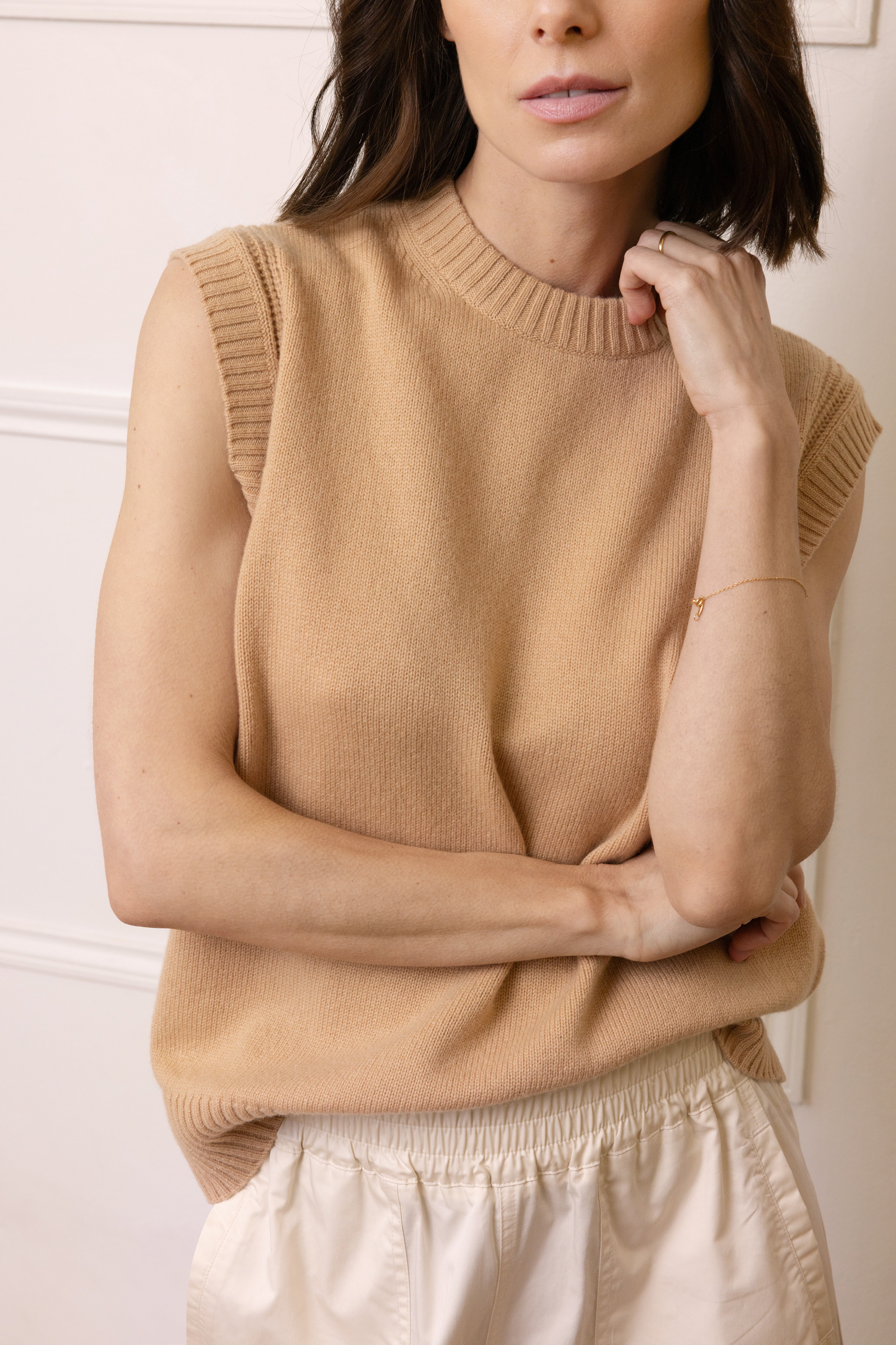 Nelly Cashmere Blend Tank - Cappuccino - Eleven Loves