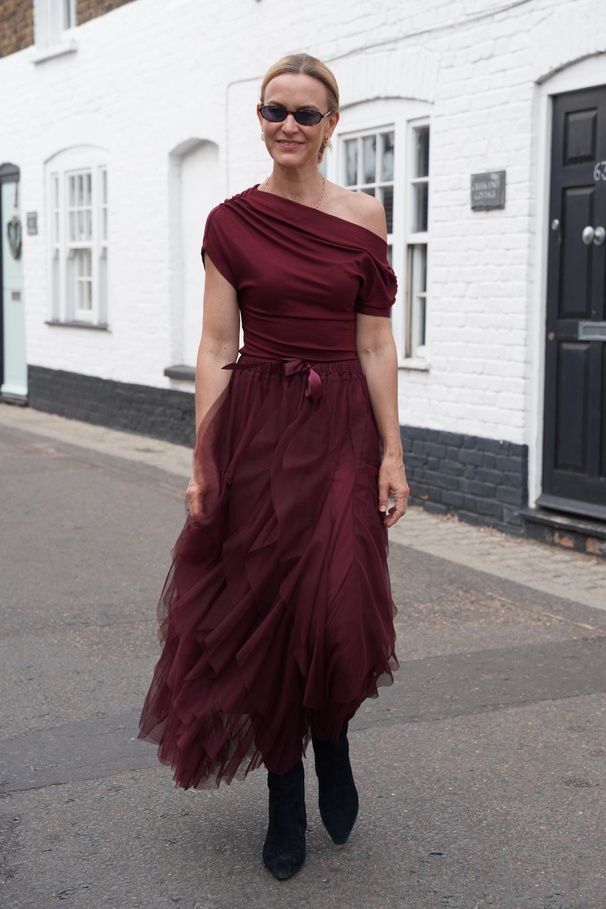 Esme Off Shoulder Top - Burgundy