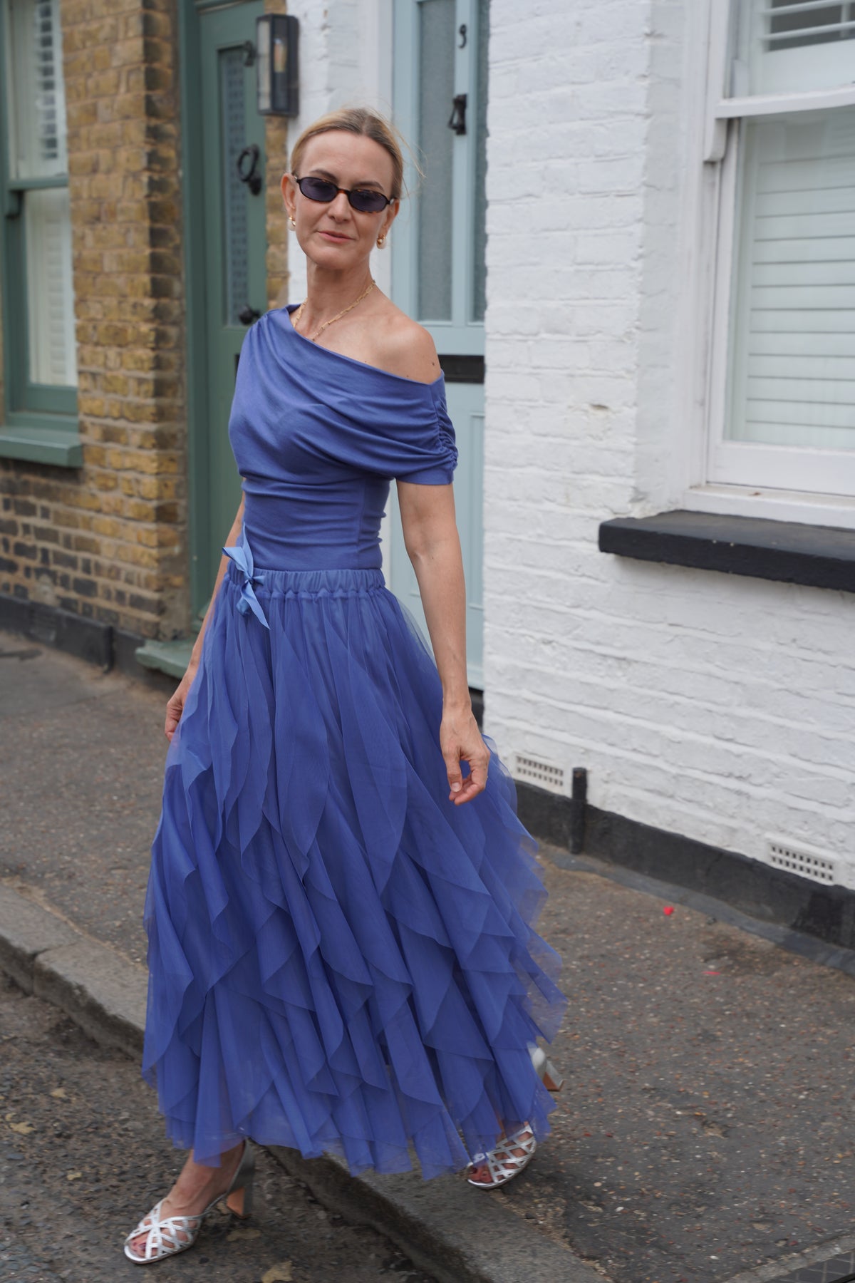 Esme Off Shoulder Top - Blue