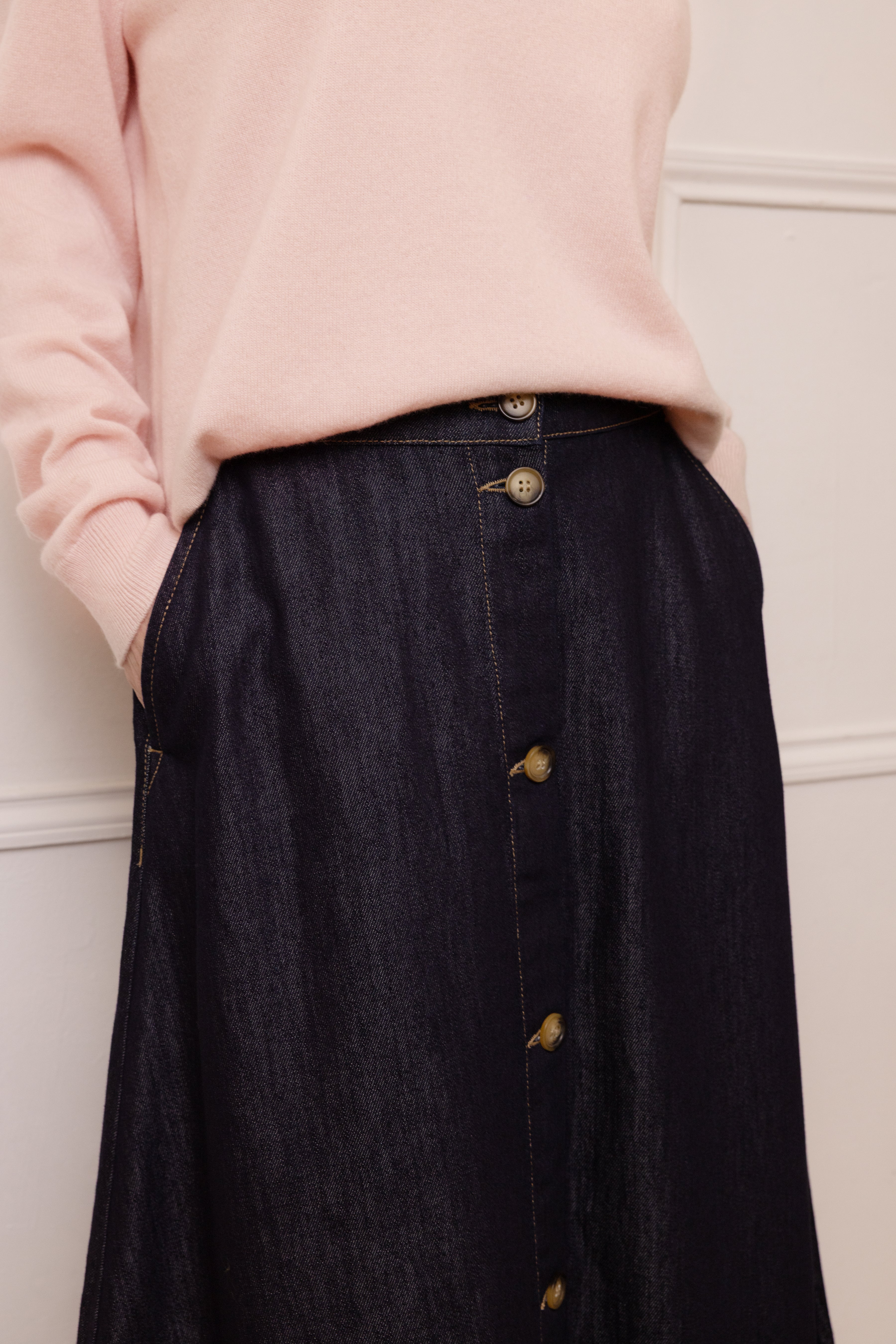 Imogen Denim Skirt - Dark Wash - Eleven Loves