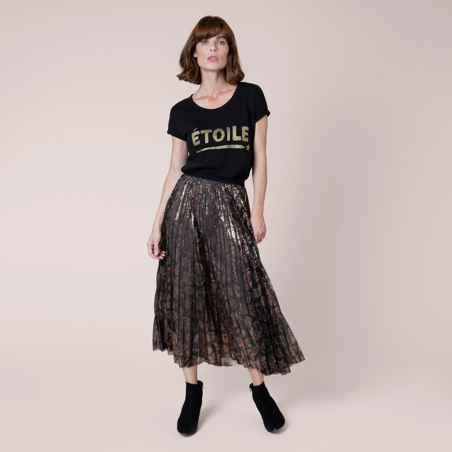 Ella Animal Print Sequin Skirt metallic skirt animal print skirt midi skit eleven loves ellen loves 11loves sustainable