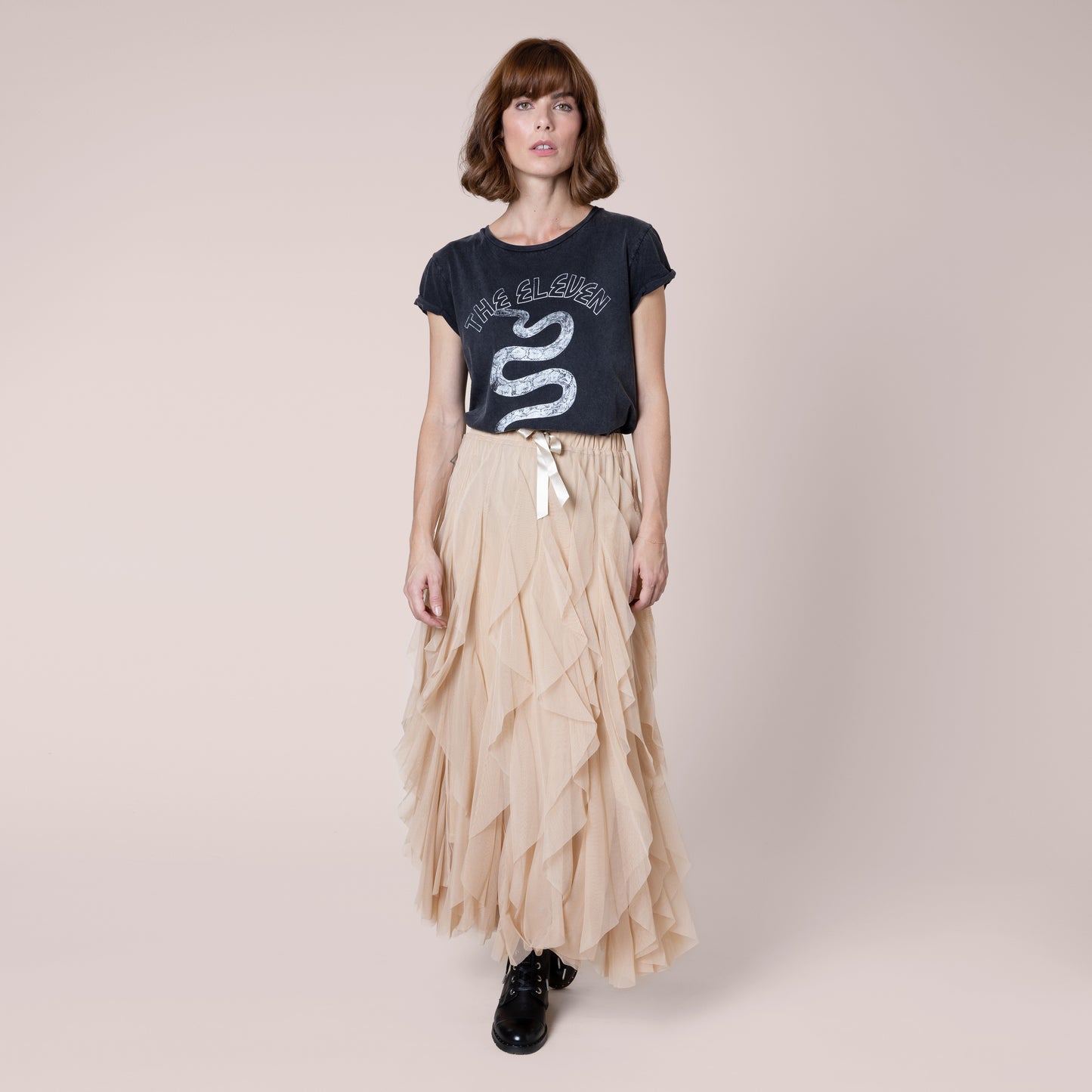 the eleven snake t shirt neat fit tee washed black Eleven loves elevenloves 11 loves ellenloves sustainable