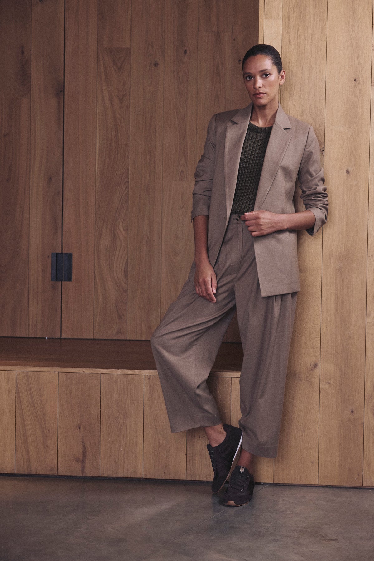 Eadie Pleat Front Trousers - Taupe
