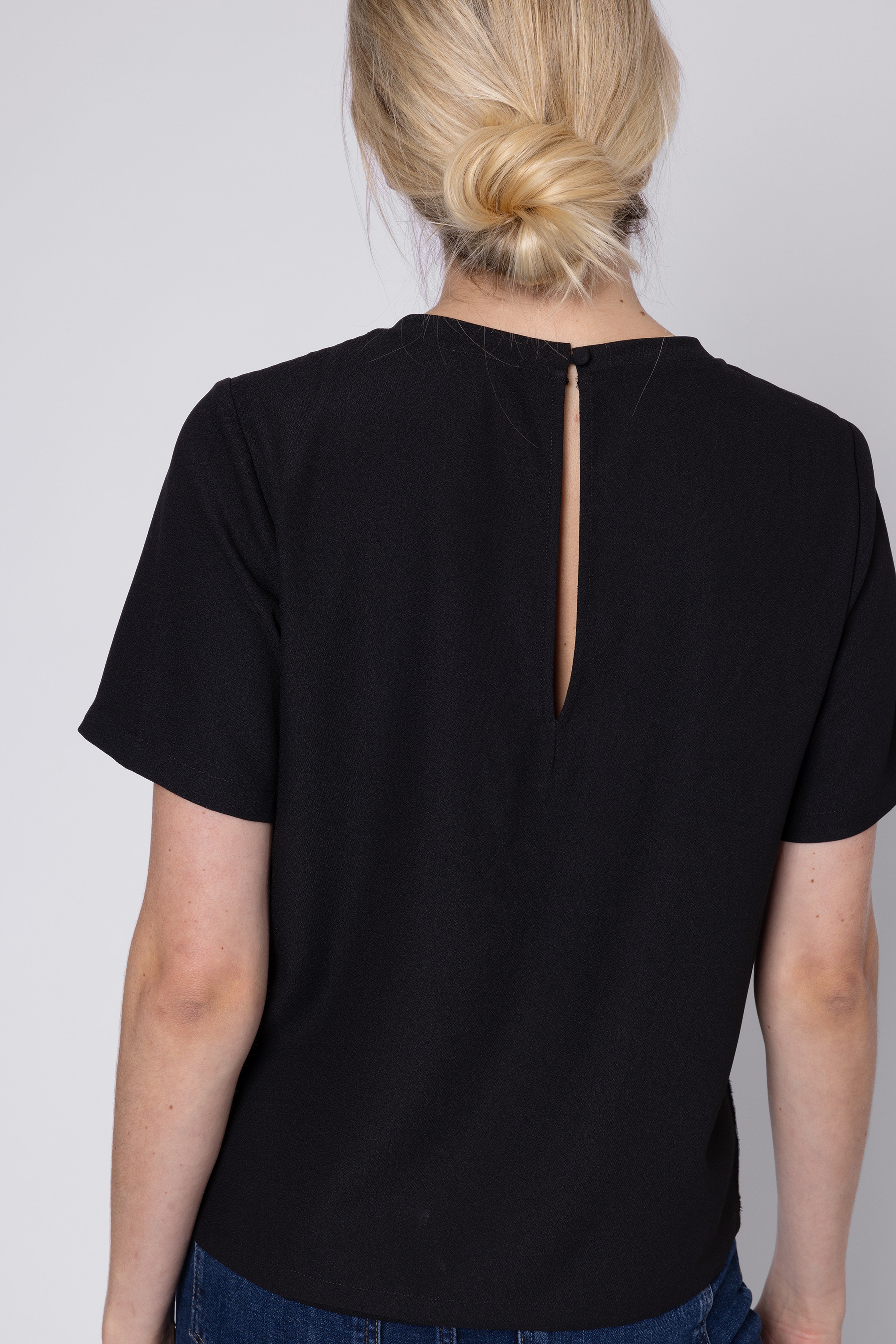 Winnie Lurex Side Stripe T-Shirt - Black