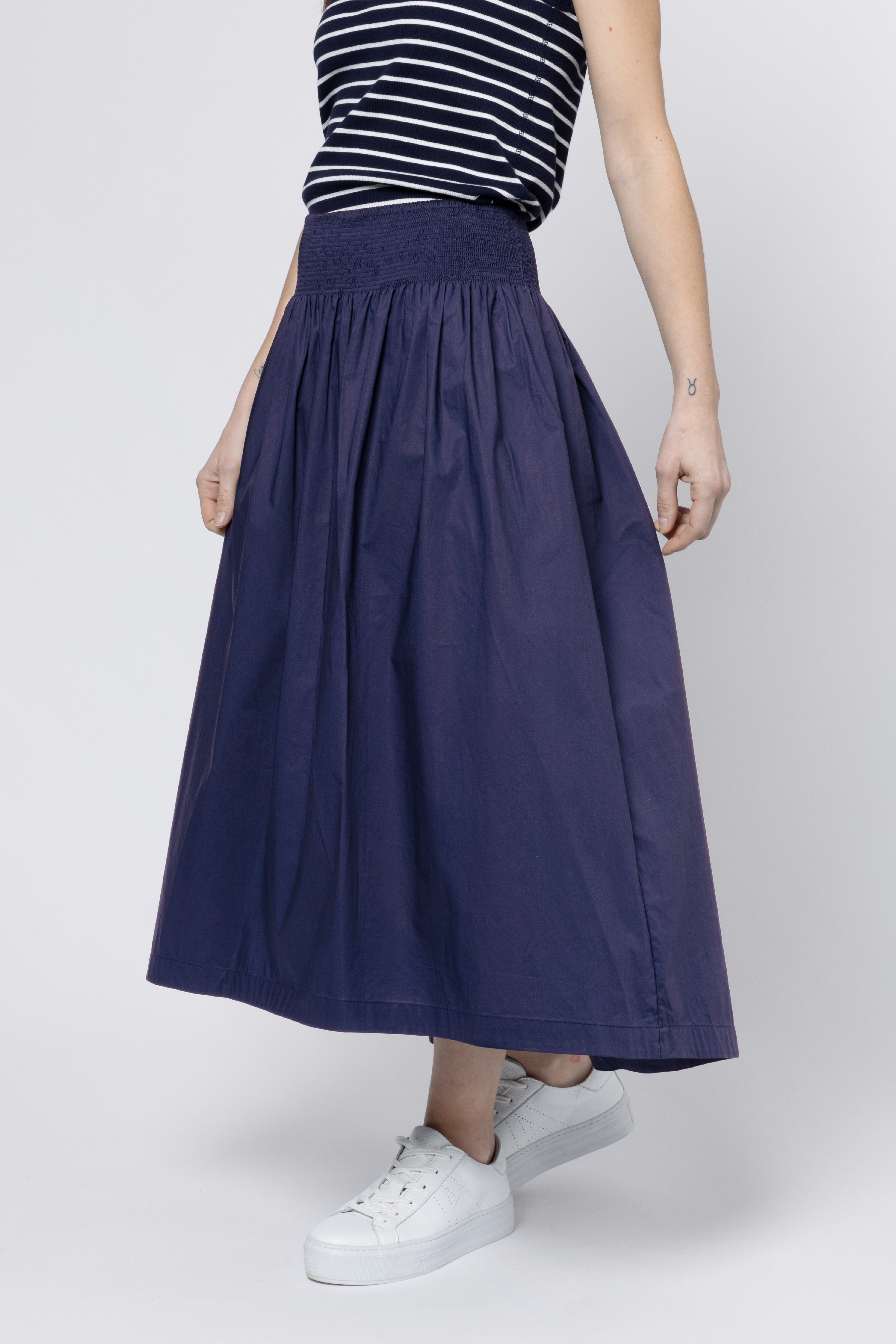 Drew Dip Hem Skirt - Navy
