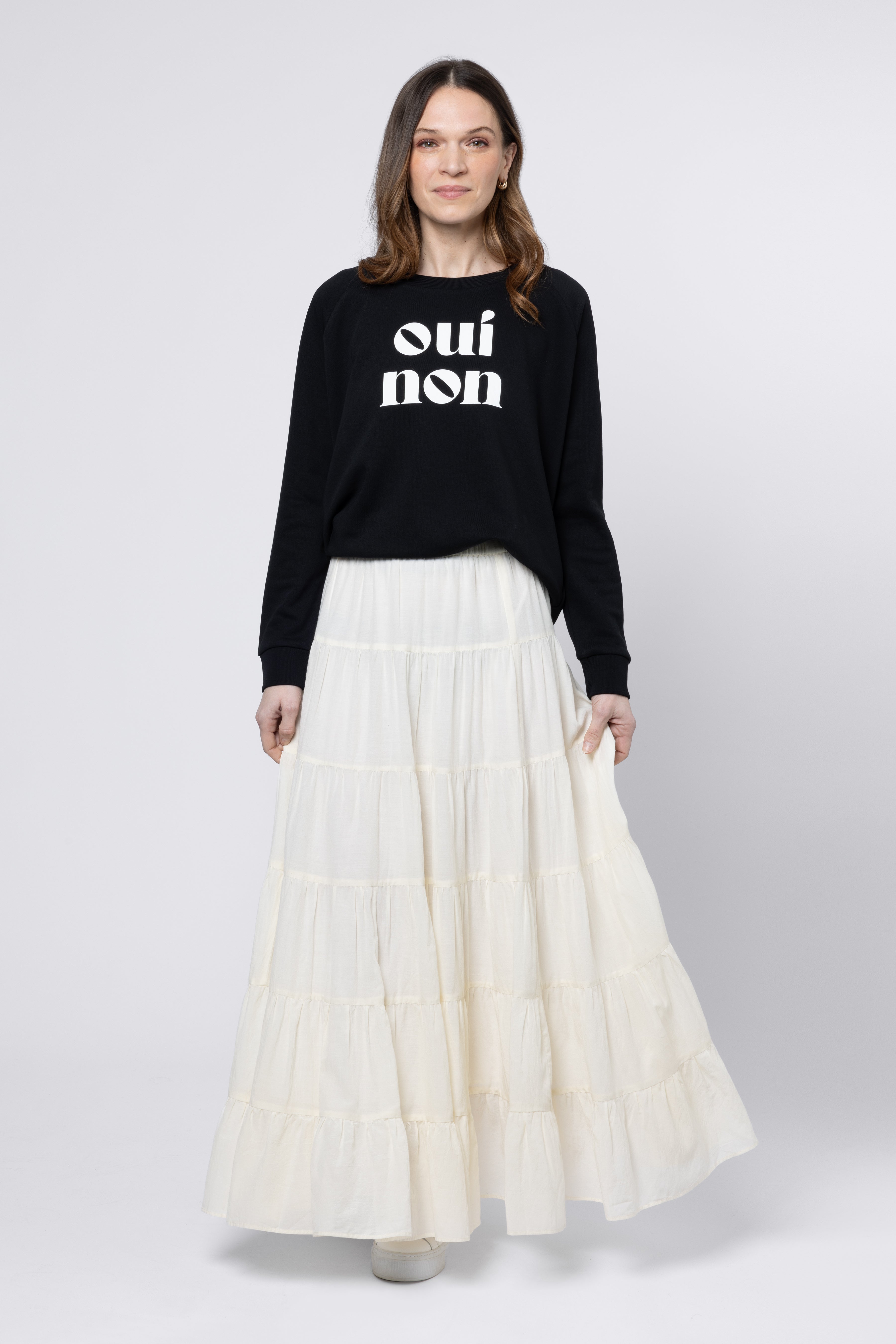 Tia Tiered Maxi Skirt - Ivory