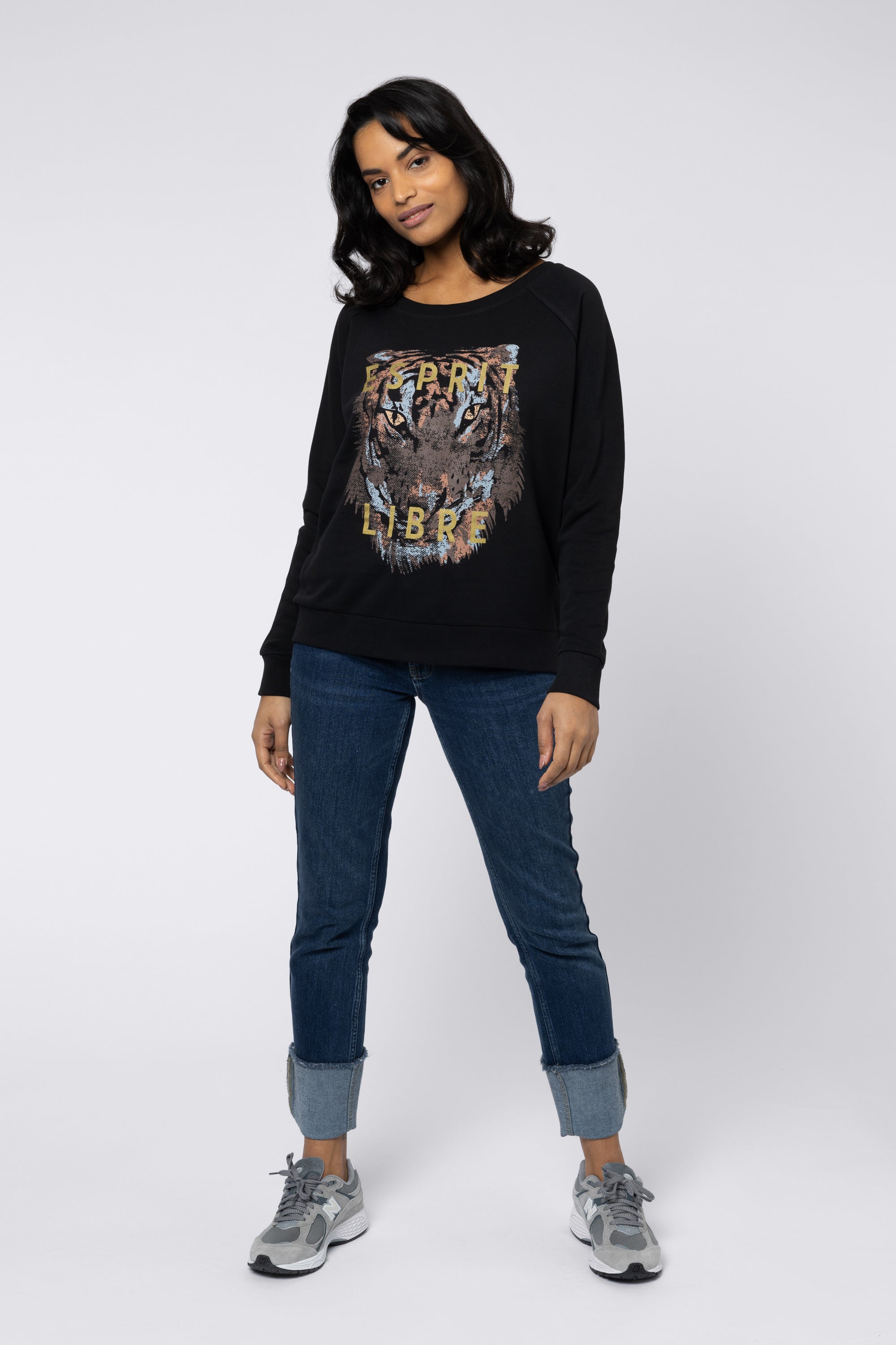 Tiger sweatshirt Esprit Libre Eleven Loves organic cotton black