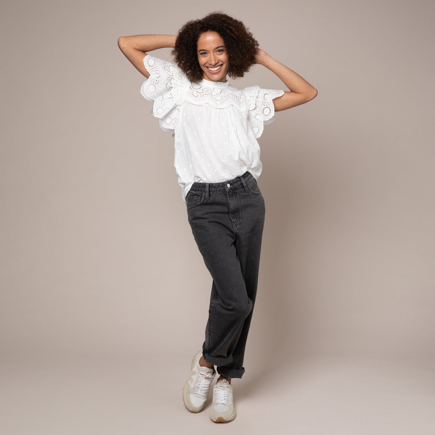 white organic cotton blouse sustainable eleven loves ellen loves 11loves