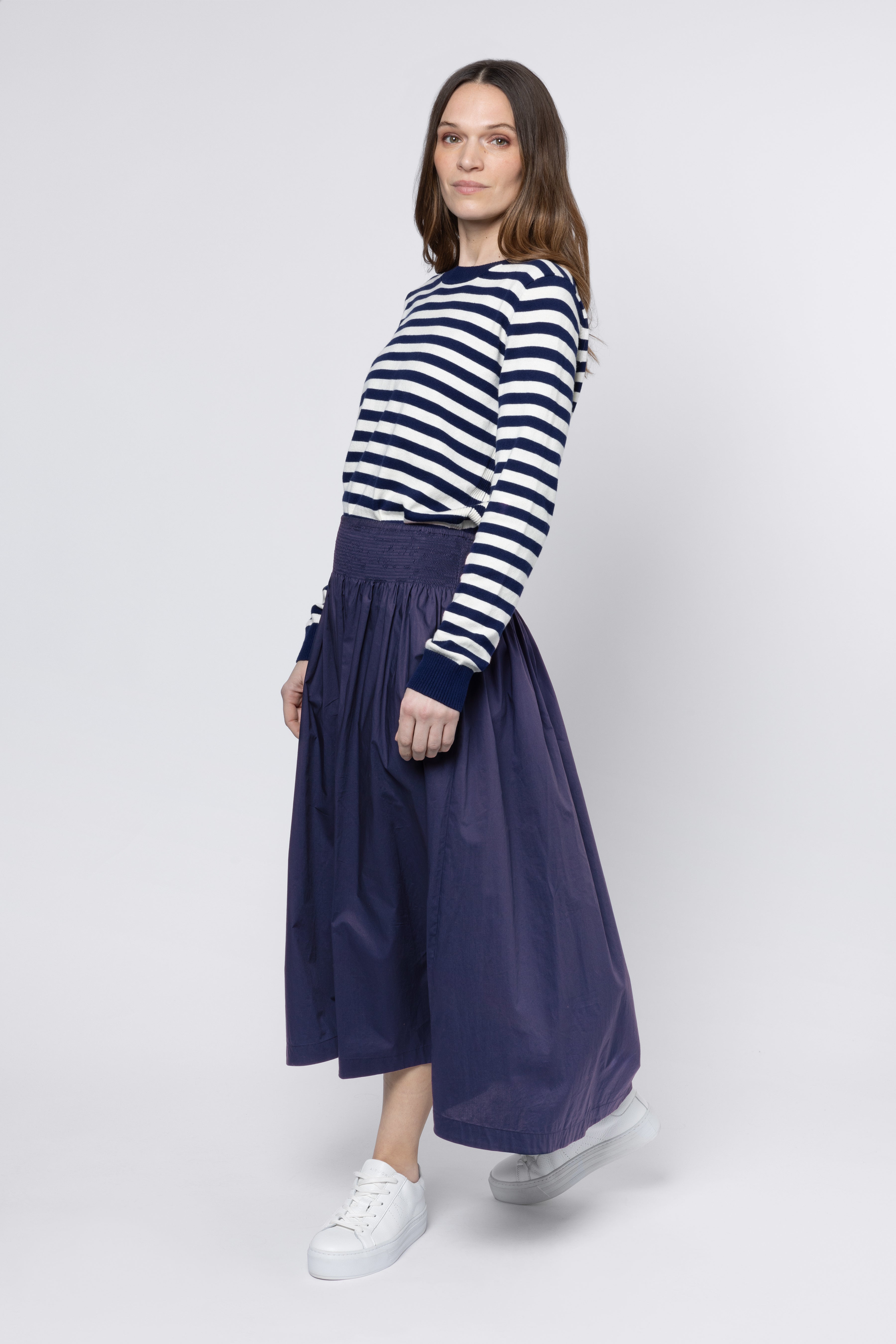 Drew Dip Hem Skirt - Navy