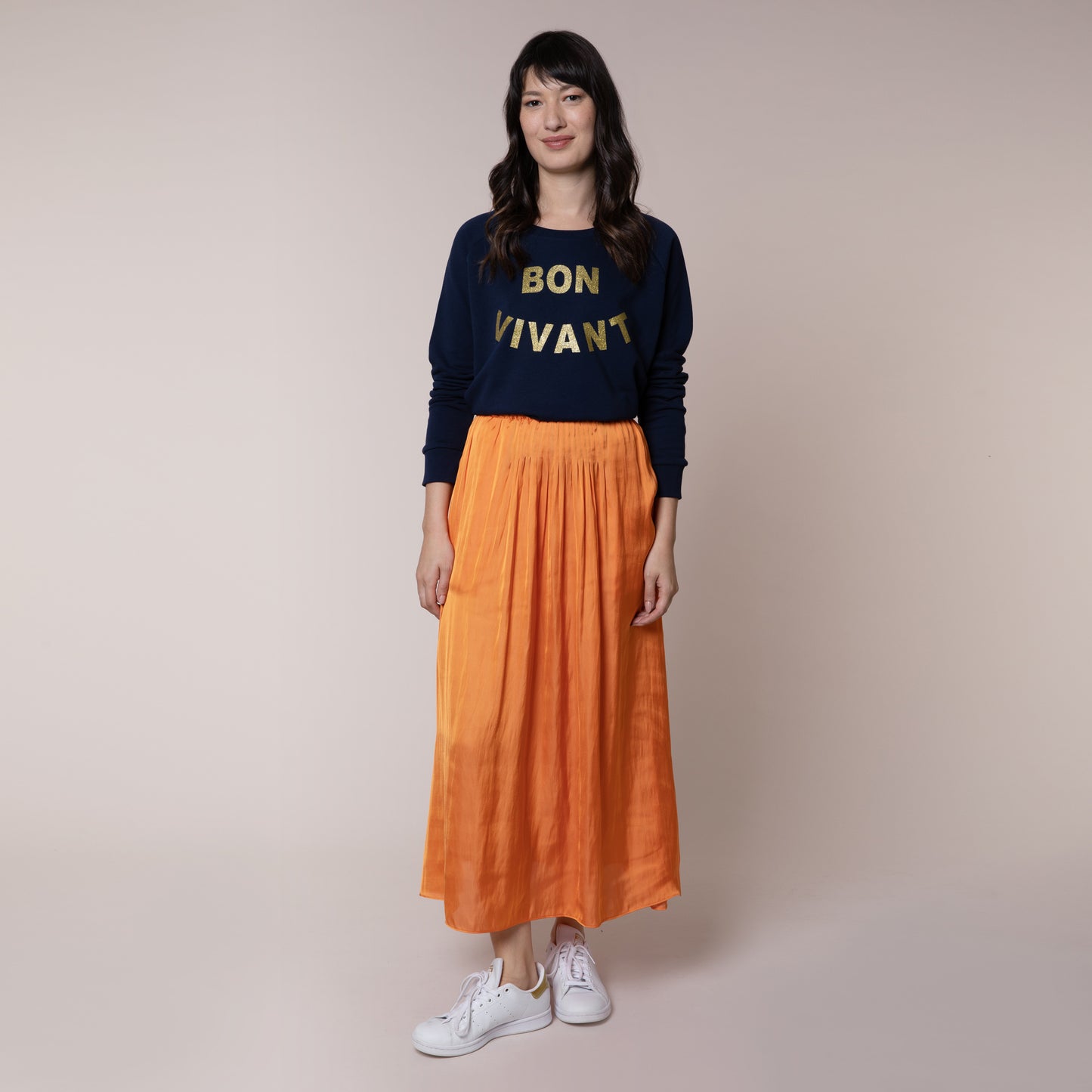 SAFFY SATIN SKIRT (ORANGE)