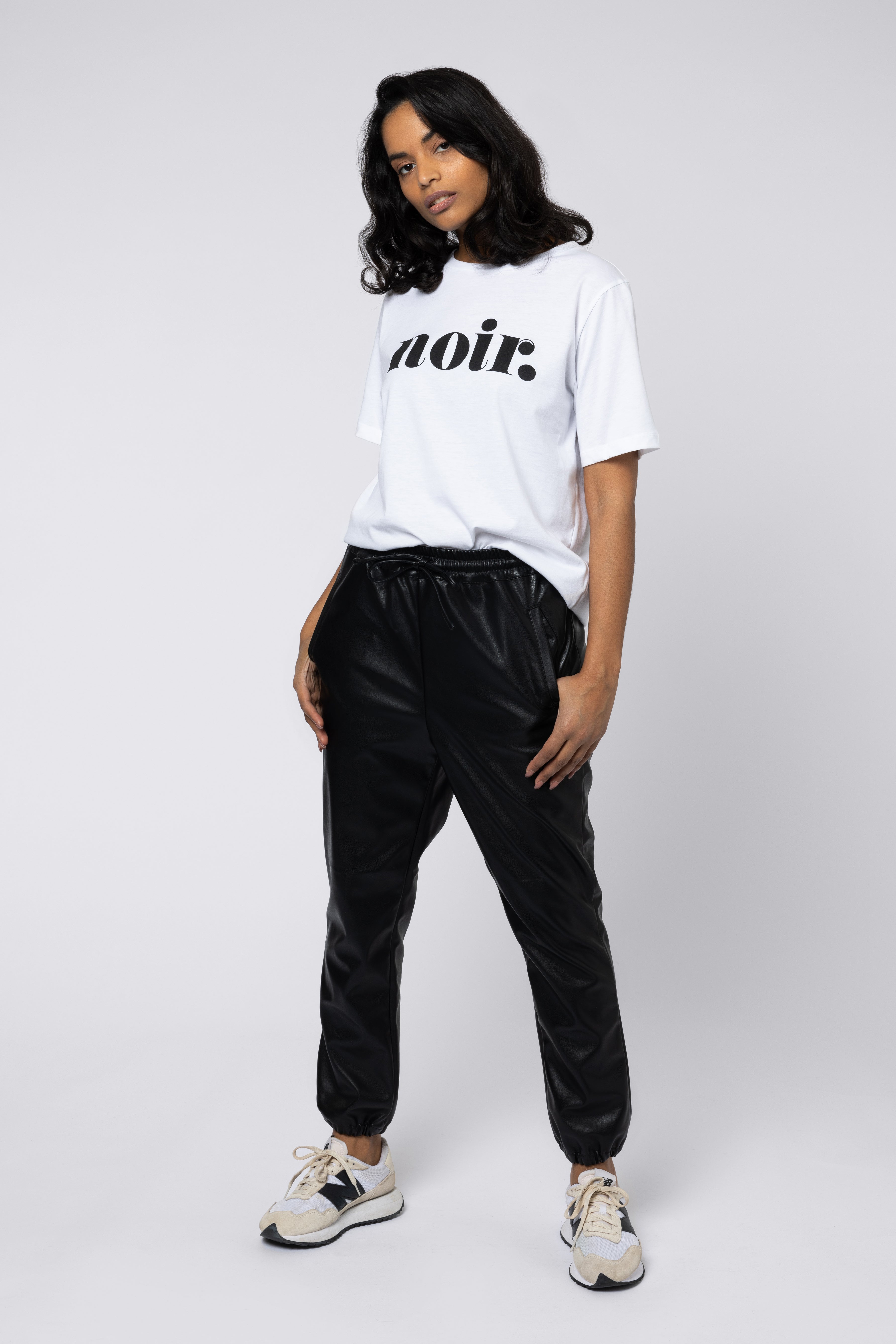 Juliette Bio PU Faux leather Jogger tie waist jogger sustainable eleven loves ellen loves 11loves