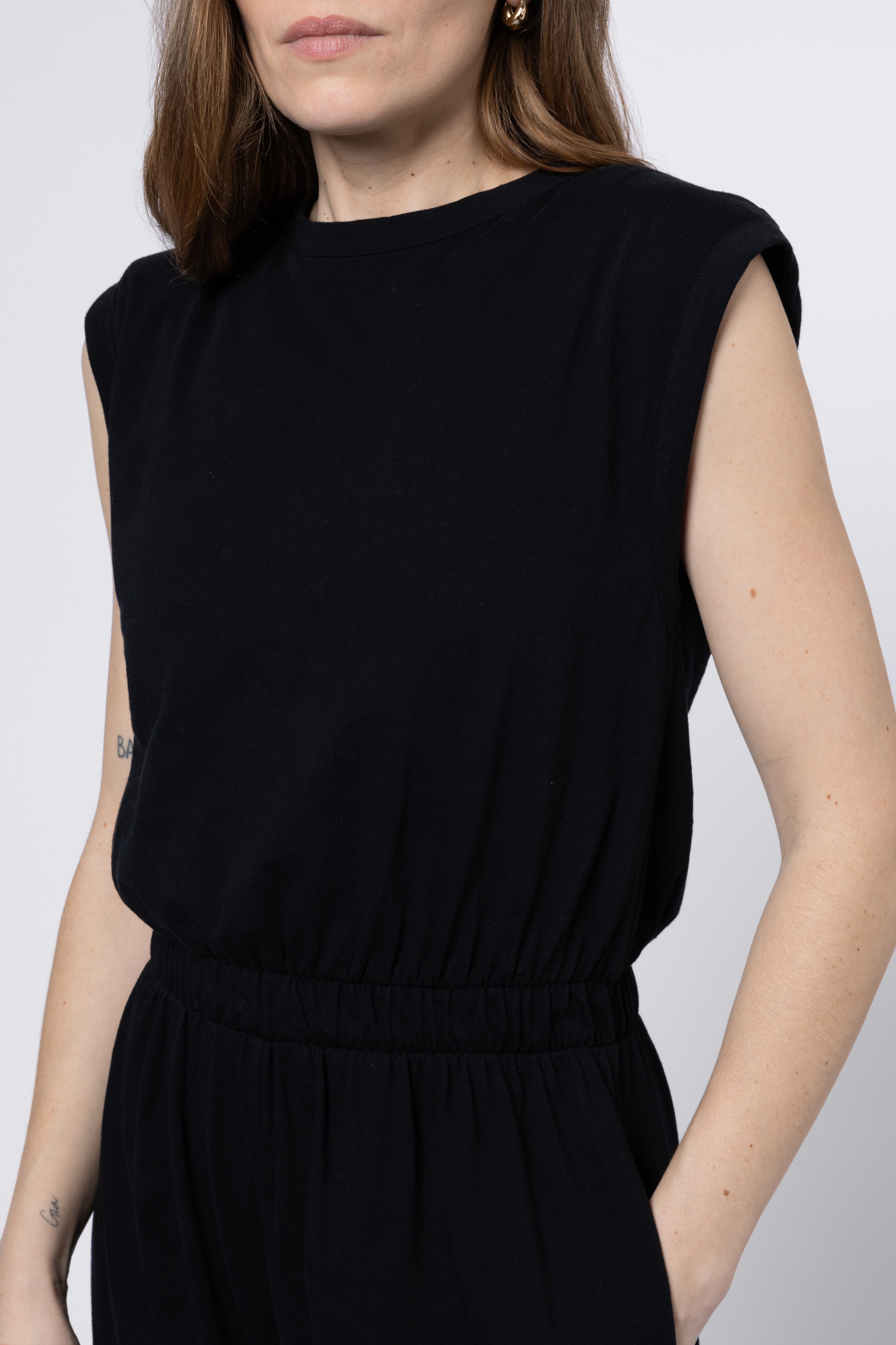 Sammy Shoulder Pad Jumpsuit - Black