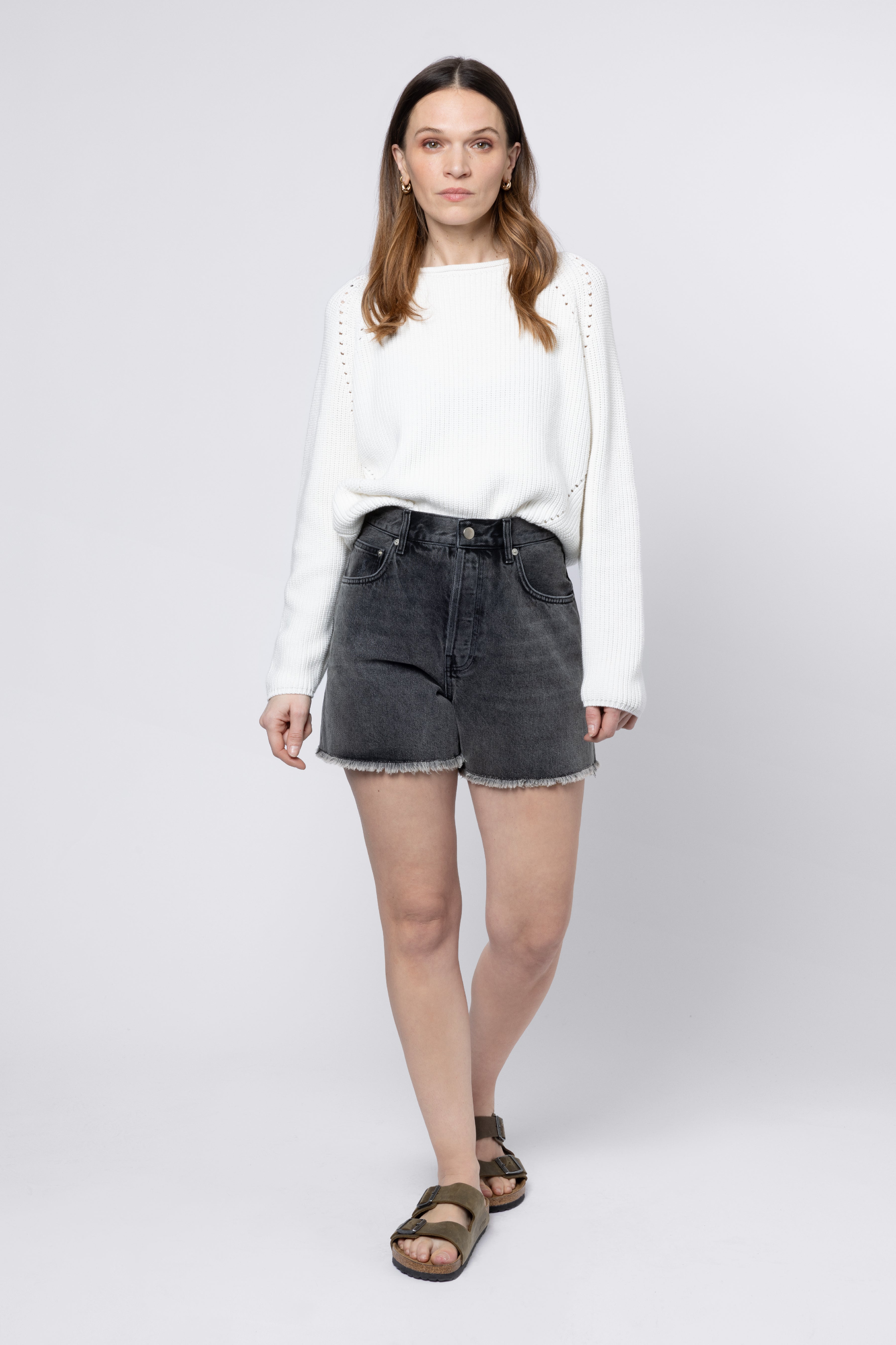 SS Polly Pointelle Jumper Off White - Eleven Loves