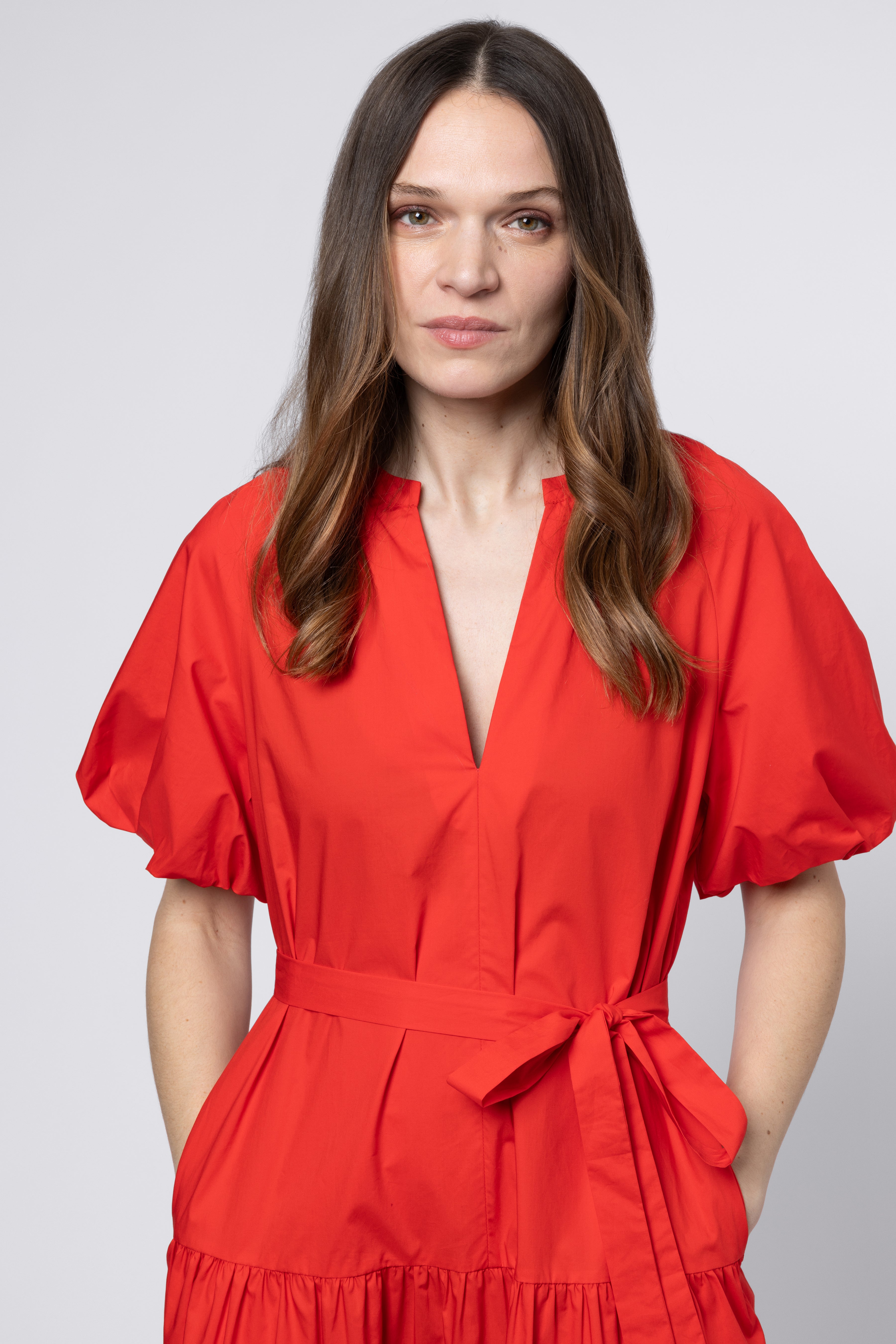 Dulce Tiered Dress - Red